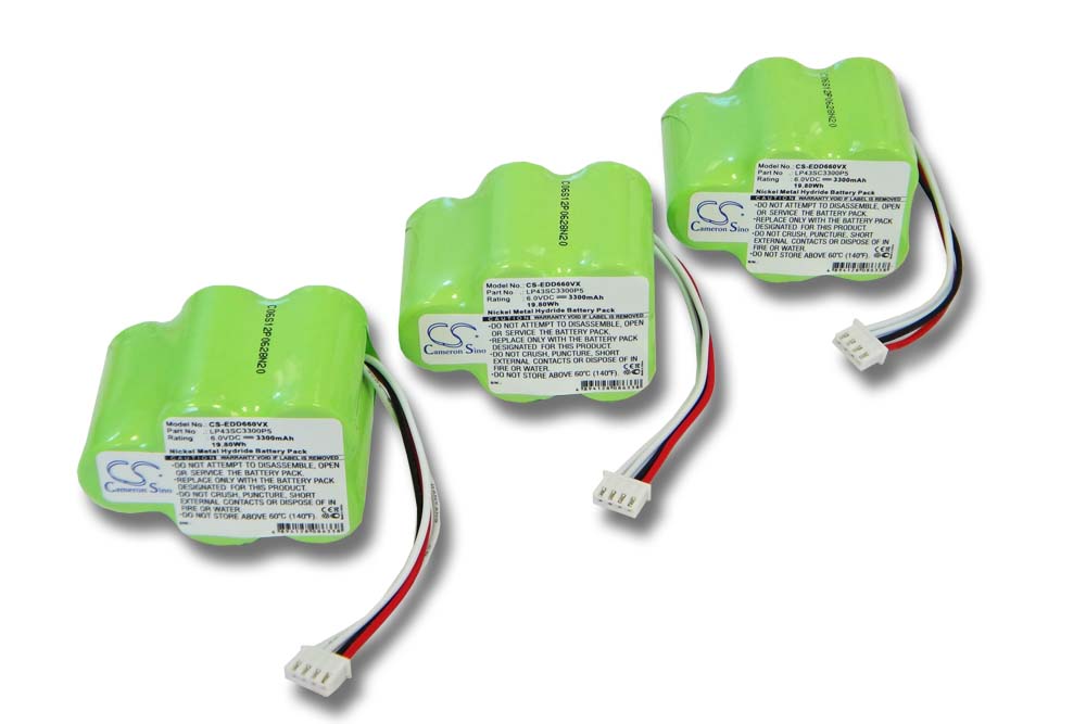 Battery (3 Units) Replacement for 945-0005, 945-0006, 205-0001, 945-0024, LP43SC3300P5 for - 3300mAh, 6V, NiMH