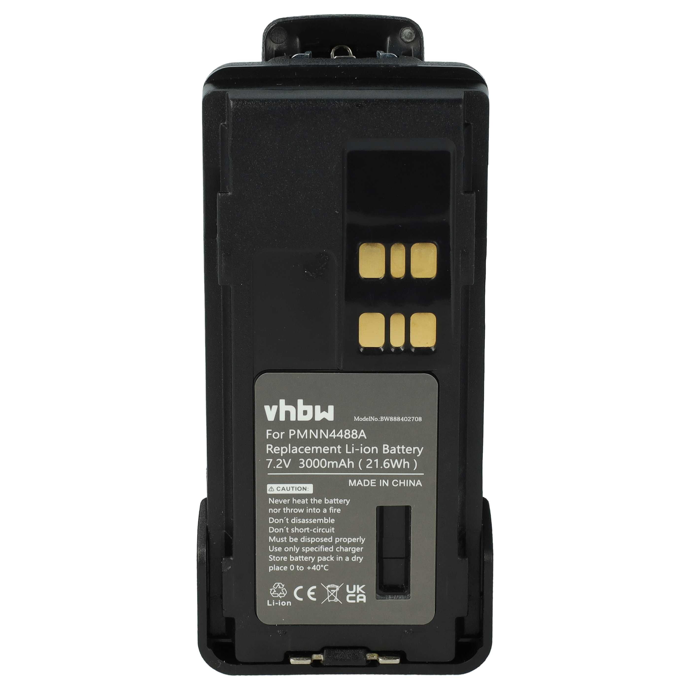 Batteries (5x pièces) remplace Motorola PMNN441, PMNN4415 pour radio talkie-walkie - 3000mAh 7,2V Li-ion