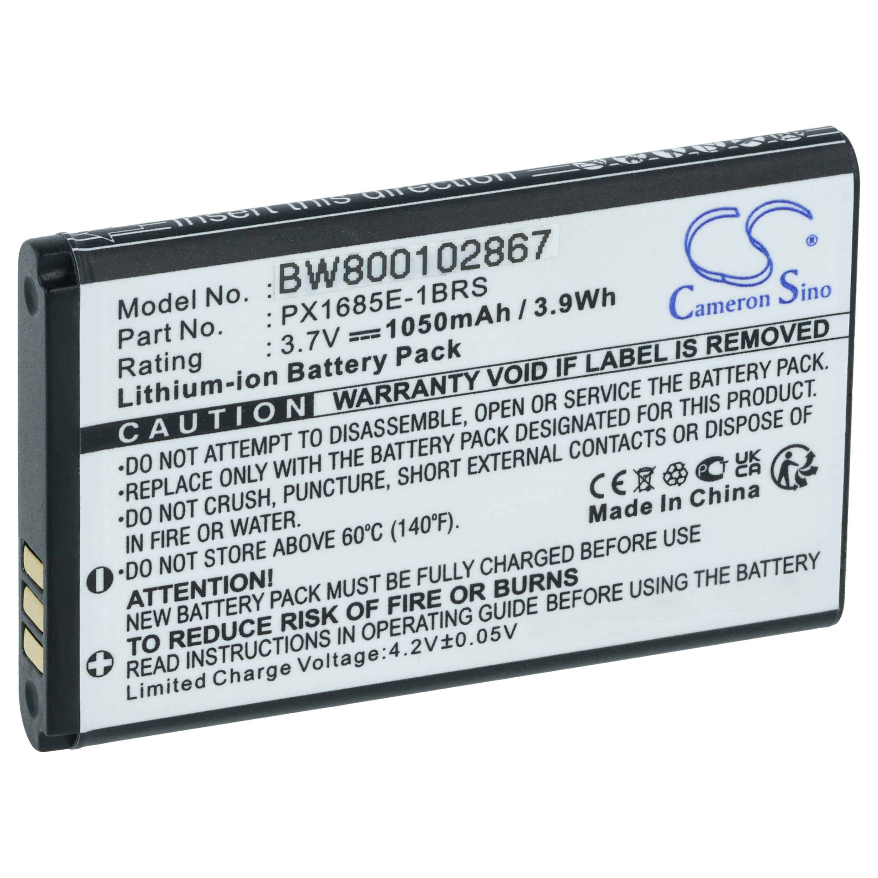 Videocamera Battery replaces Toshiba 084-07042L-009, PX1685E-1BRS, PX1685E, PX1685 - 1000 mAh 3.7 V Li-Ion