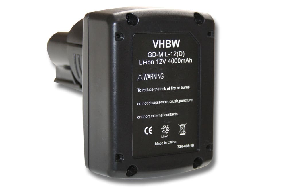 Batería reemplaza AEG / Milwaukee 48-11-2401 para herramienta - 4000 mAh, 12 V, Li-Ion