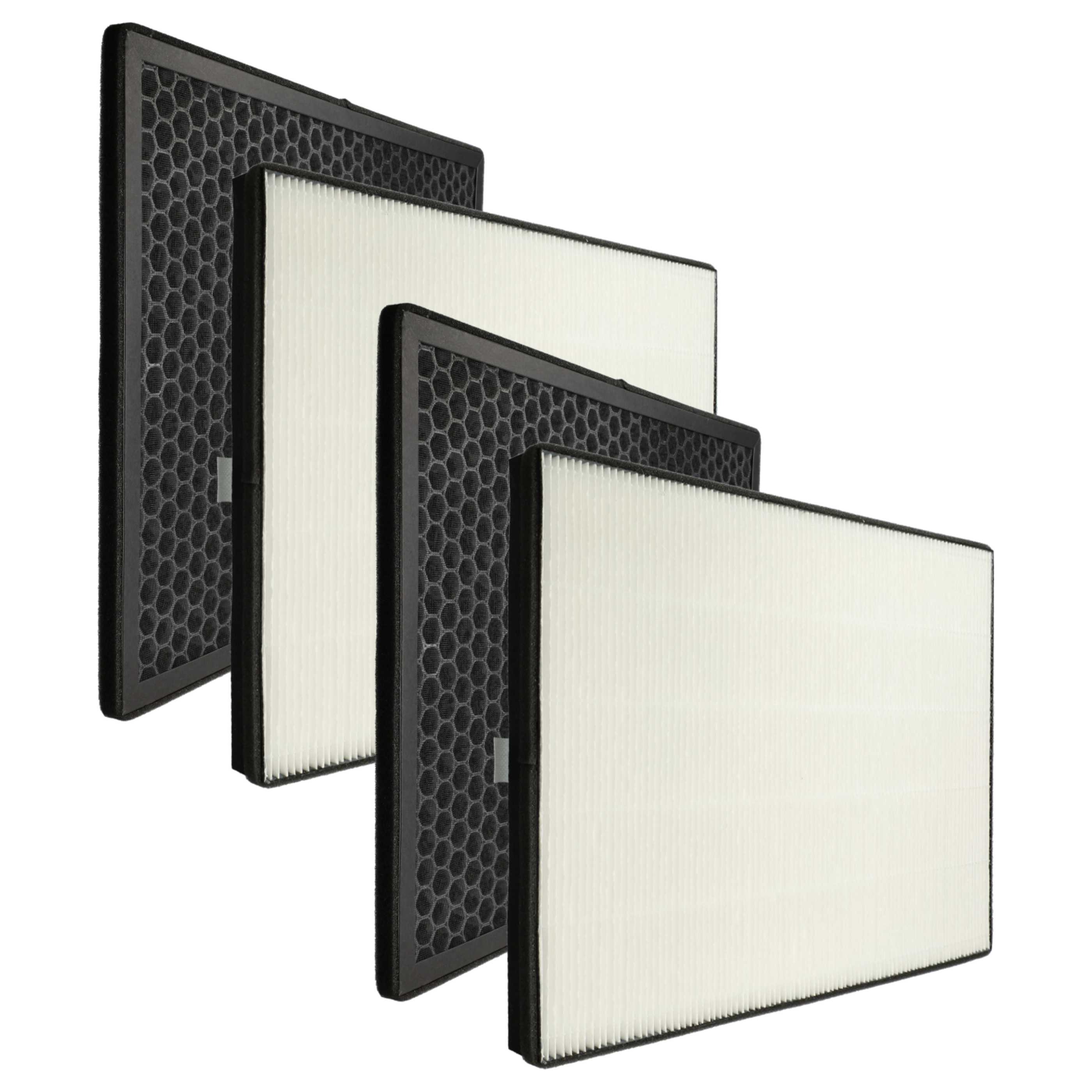 4 Part Filter Set replaces NanoProtect FY1410/30 Air Purifier - HEPA filter, activated carbon filter