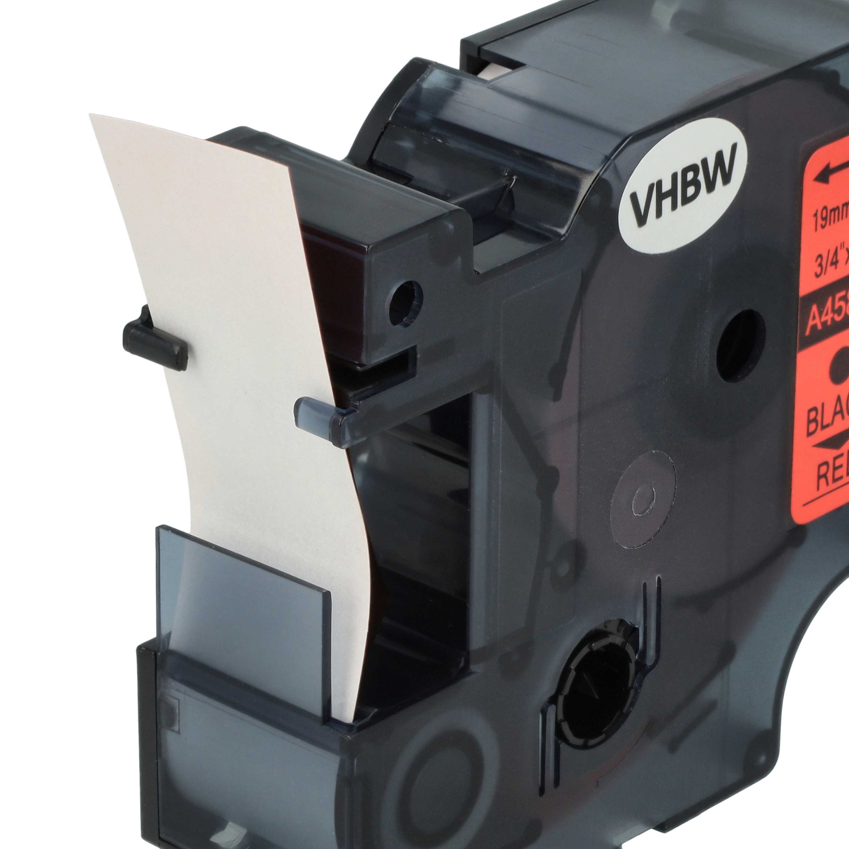 Label Tape replaces Dymo 45807, D1 - 19 mm Black to Red
