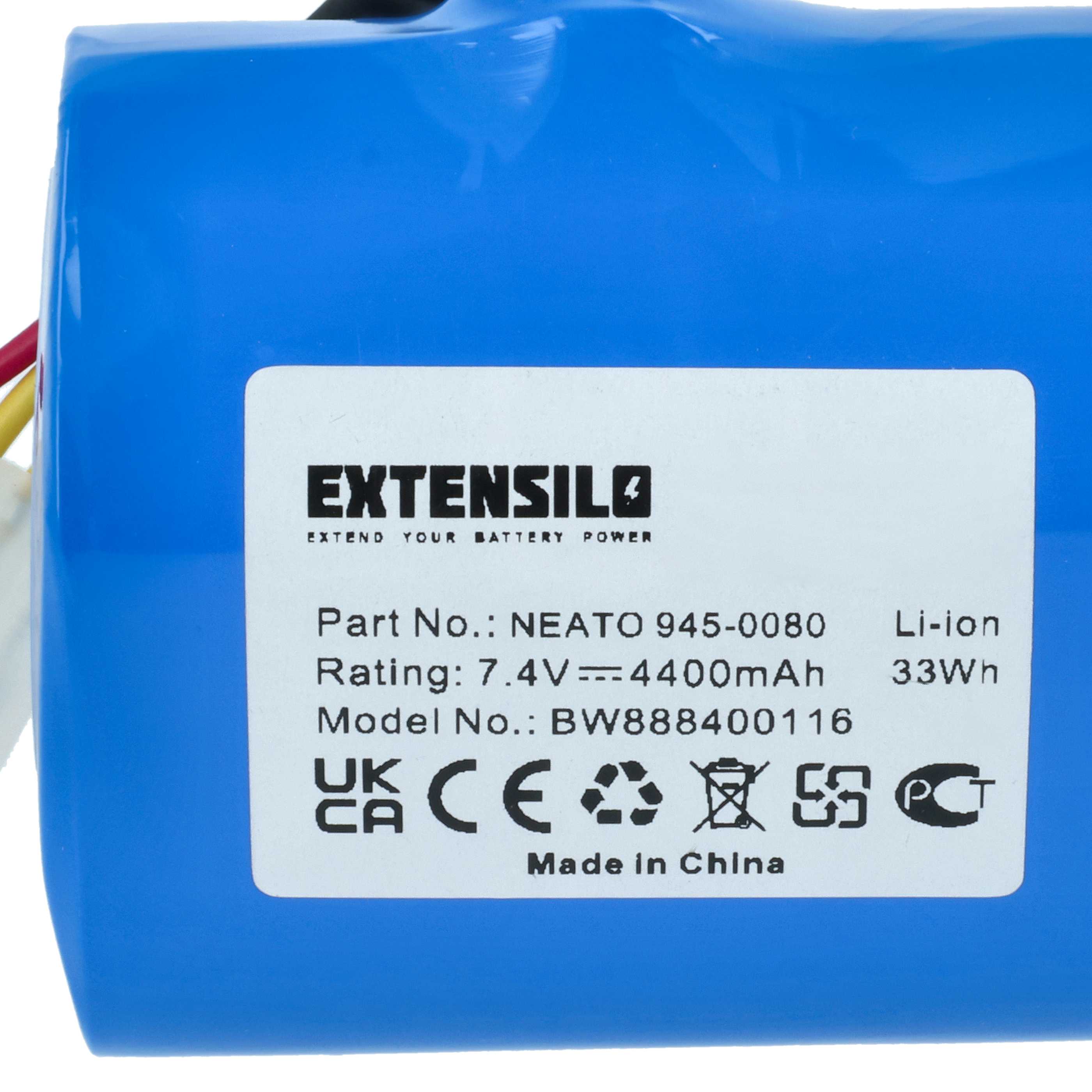 2x batería recargable reemplaza Neato 945-0006, 205-0001, 945-0005 para aspiradora - 4400 mAh 7,4 V Li-Ion