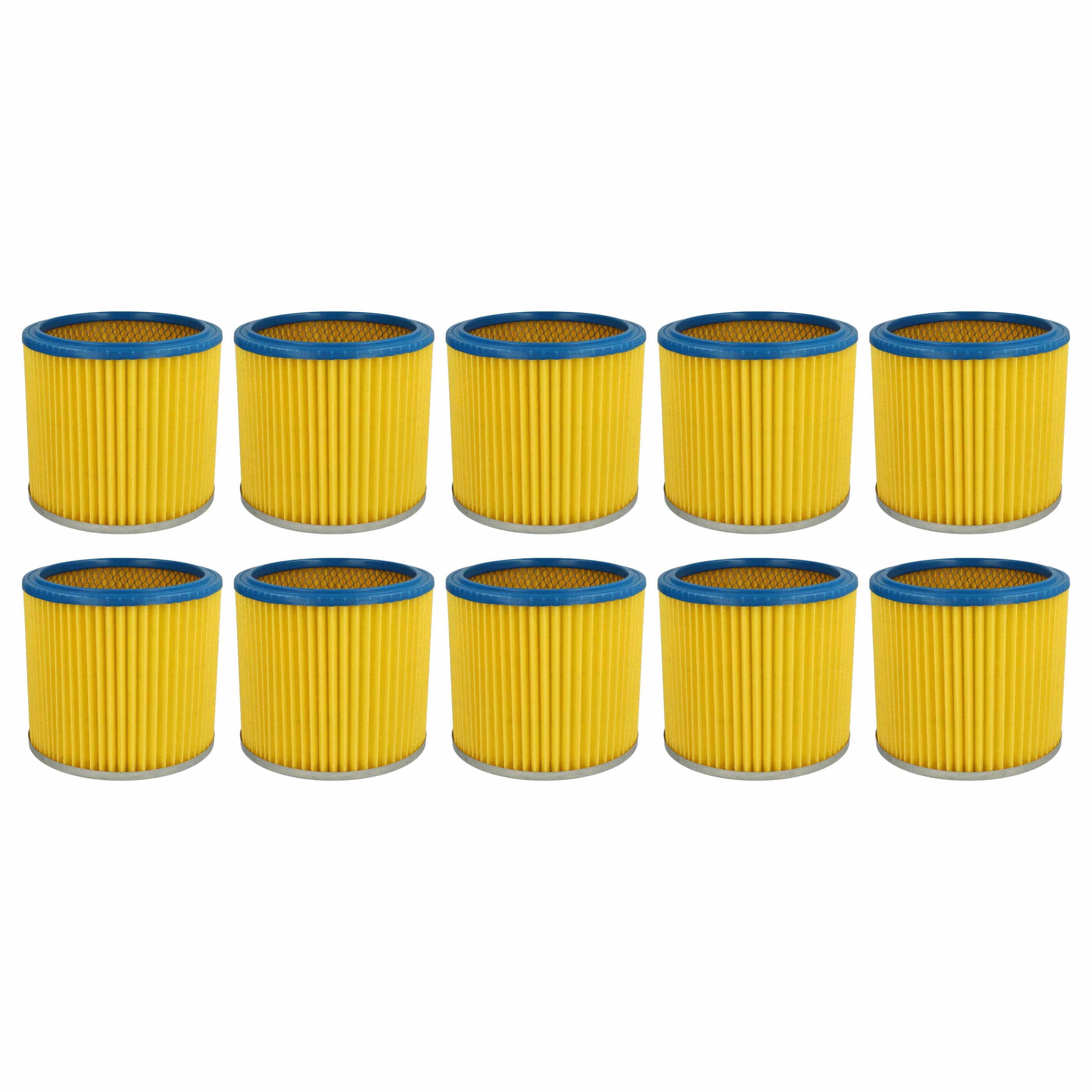 10x Filtro reemplaza Einhell 2351110 para aspiradora LIV, azul / amarillo