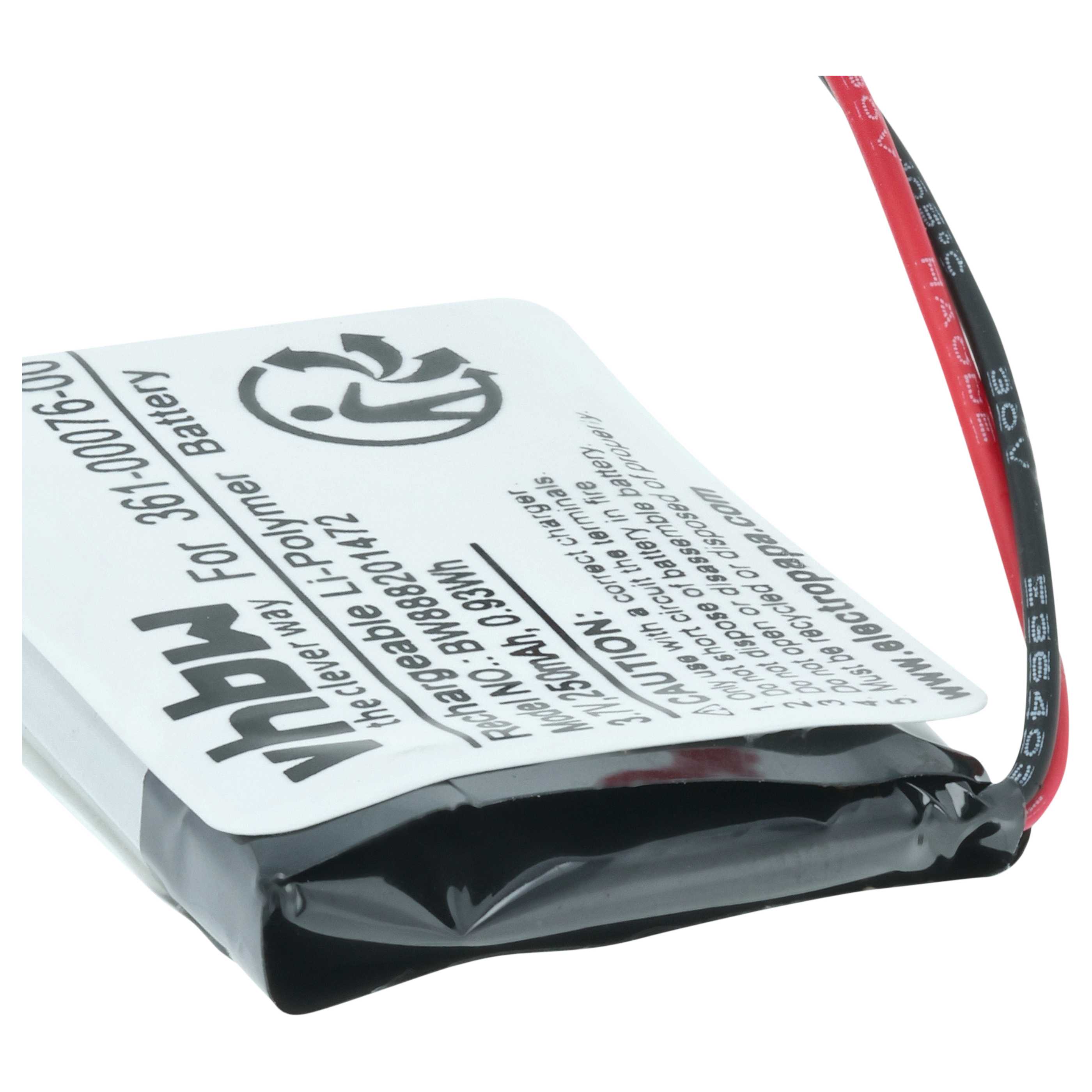 Smartwatch Battery replaces Garmin 361-00076-00 - 250 mAh 3.7 V Li-polymer