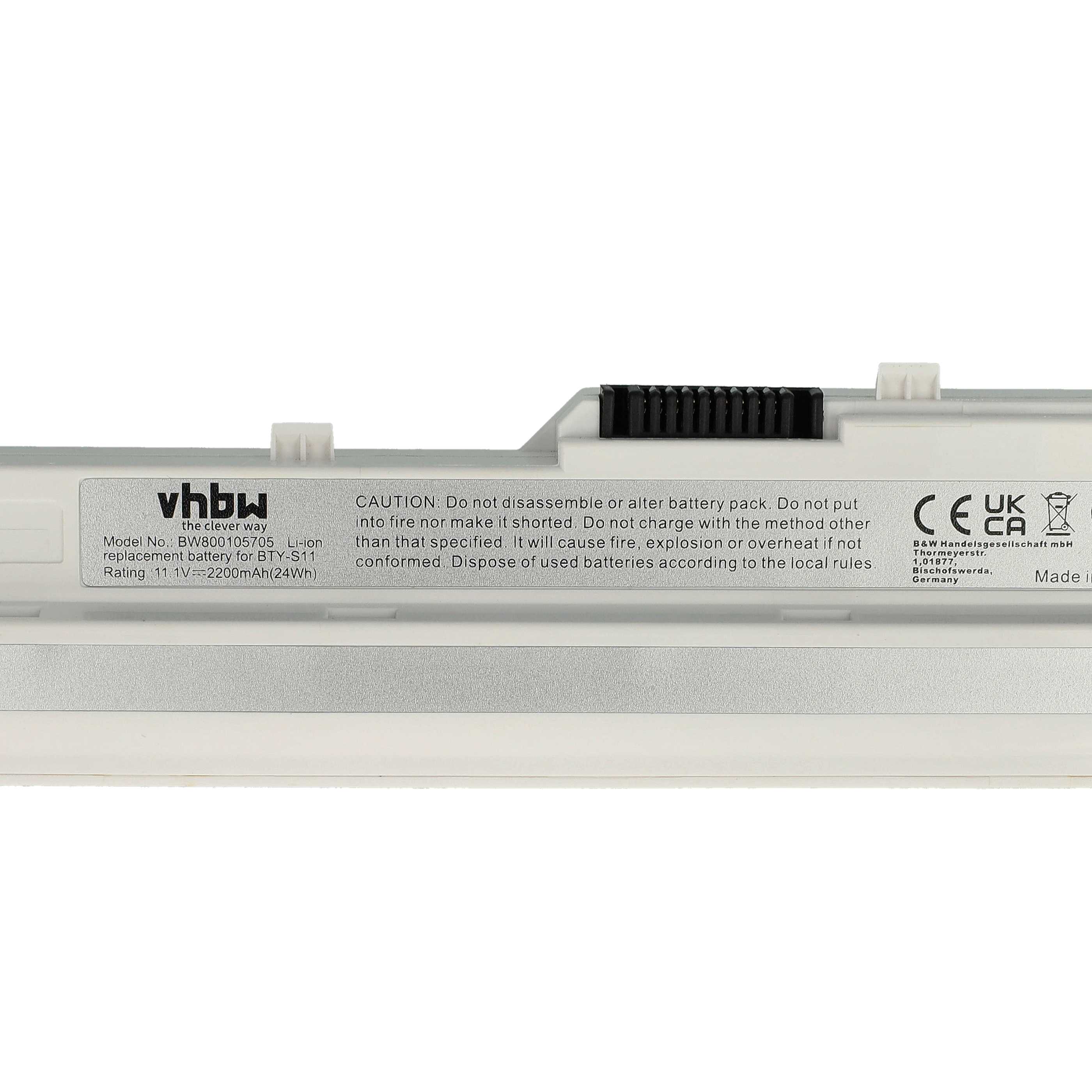 Akumulator do laptopa zamiennik 40025611, 3715A-MS6837D1, 14L-MS6837D1 - 2200 mAh 11,1 V Li-Ion, biały