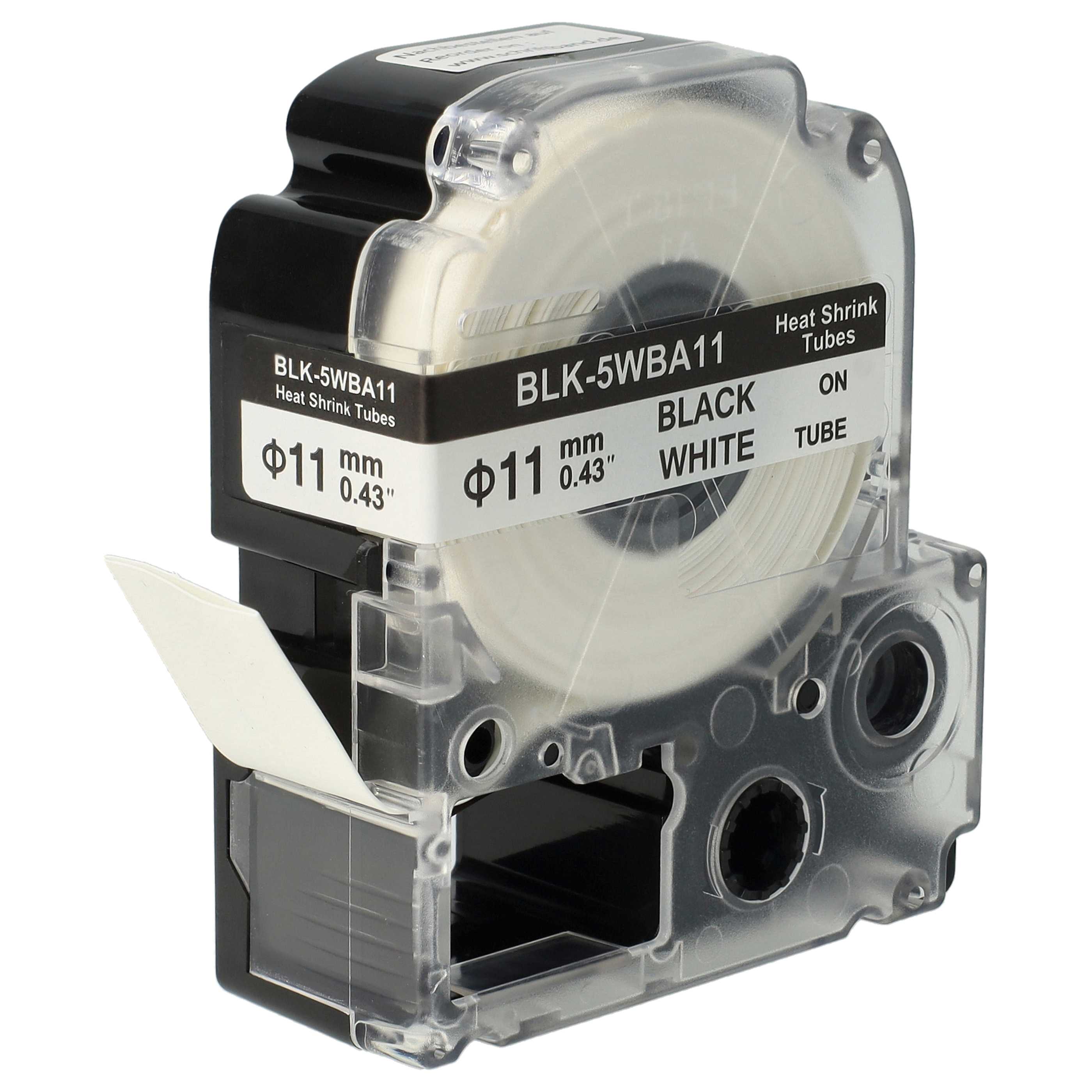 Label Tape as Replacement for Epson SU11W, LK-6WBA11 - Black to White, Heat Shrink Tape, 11 mm