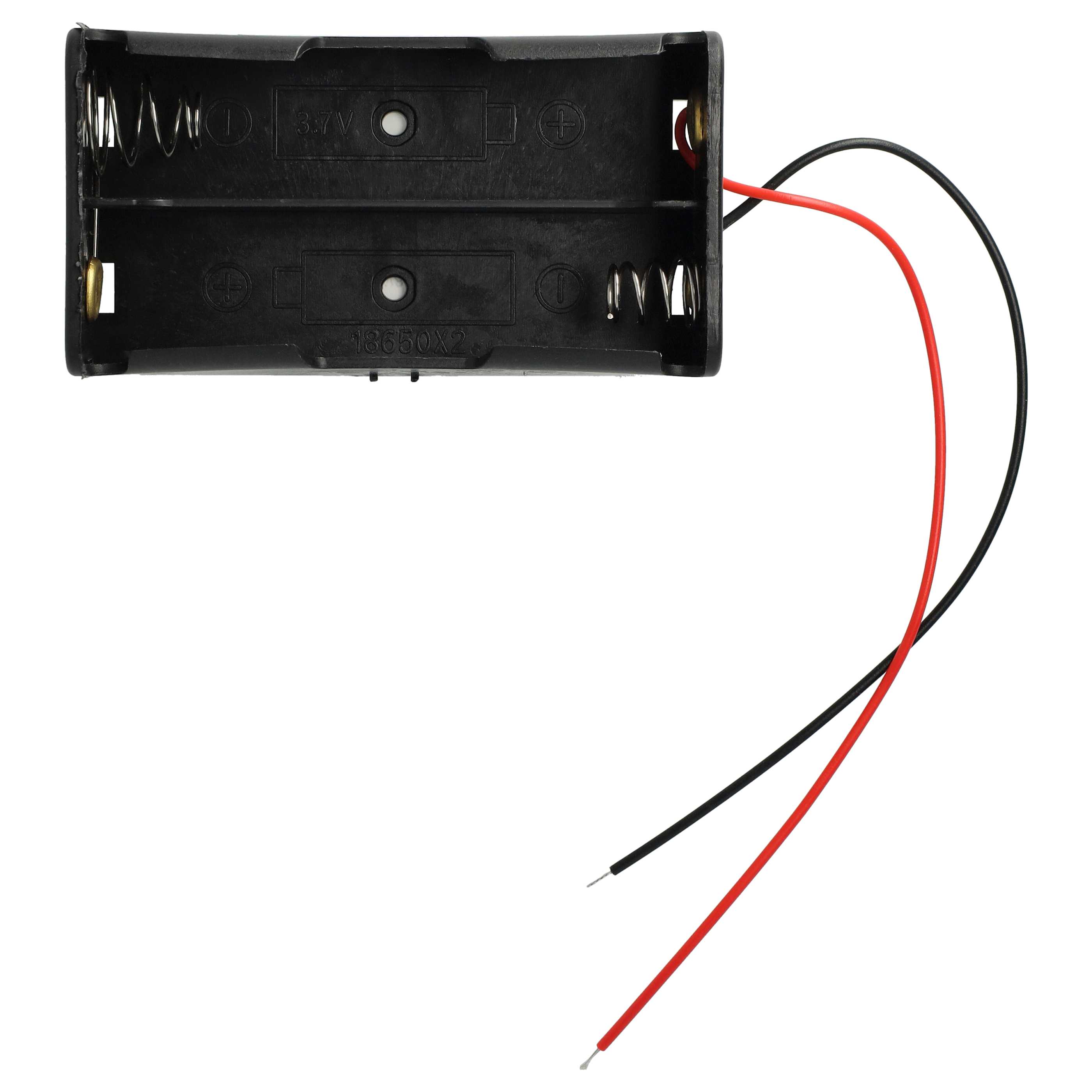 Battery Holder Case 18650 for 2 Cells - Holder with Wire, Coil Spring