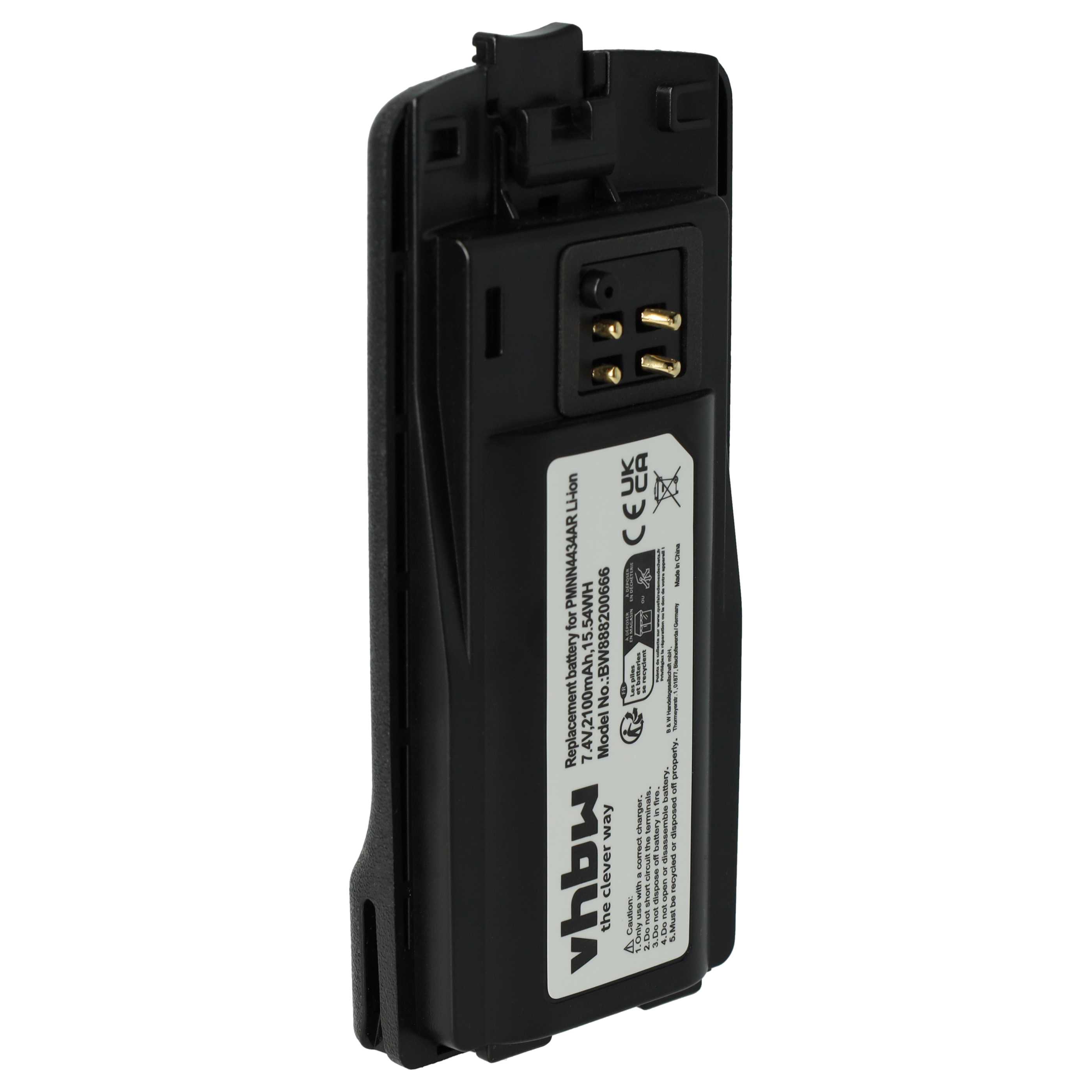 Batteria sostituisce Motorola PMLN6394, MNN4453AR per dispositivo radio Motorola - 2100mAh 3,7V Li-Ion