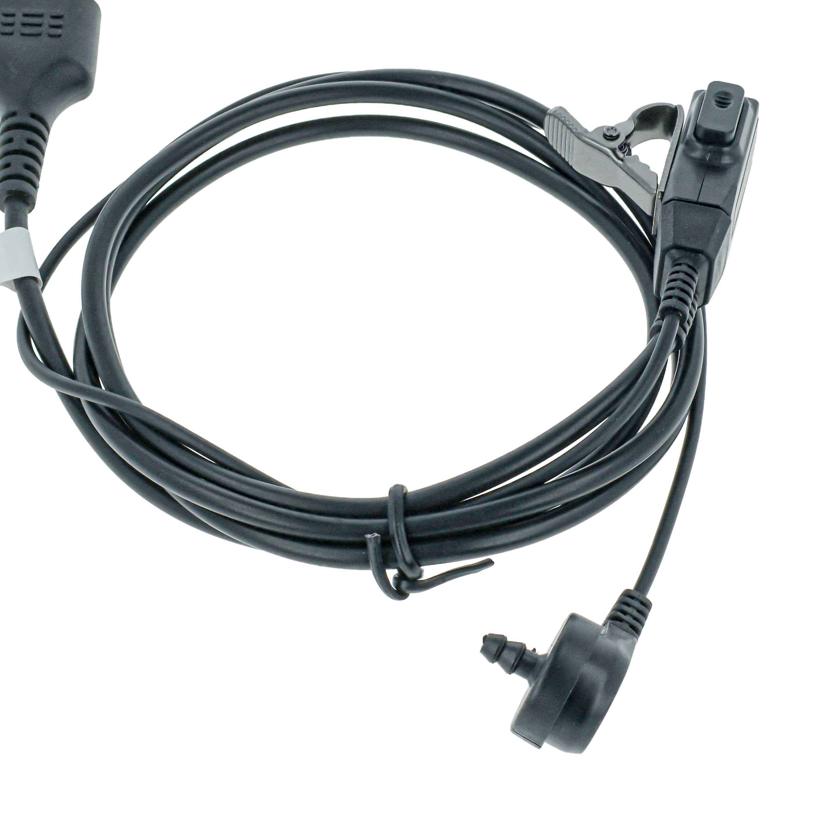 Security Radio Headset suitable for Icom IC-24AT - with PTT Microphone + Clip Mount + Phono Cable