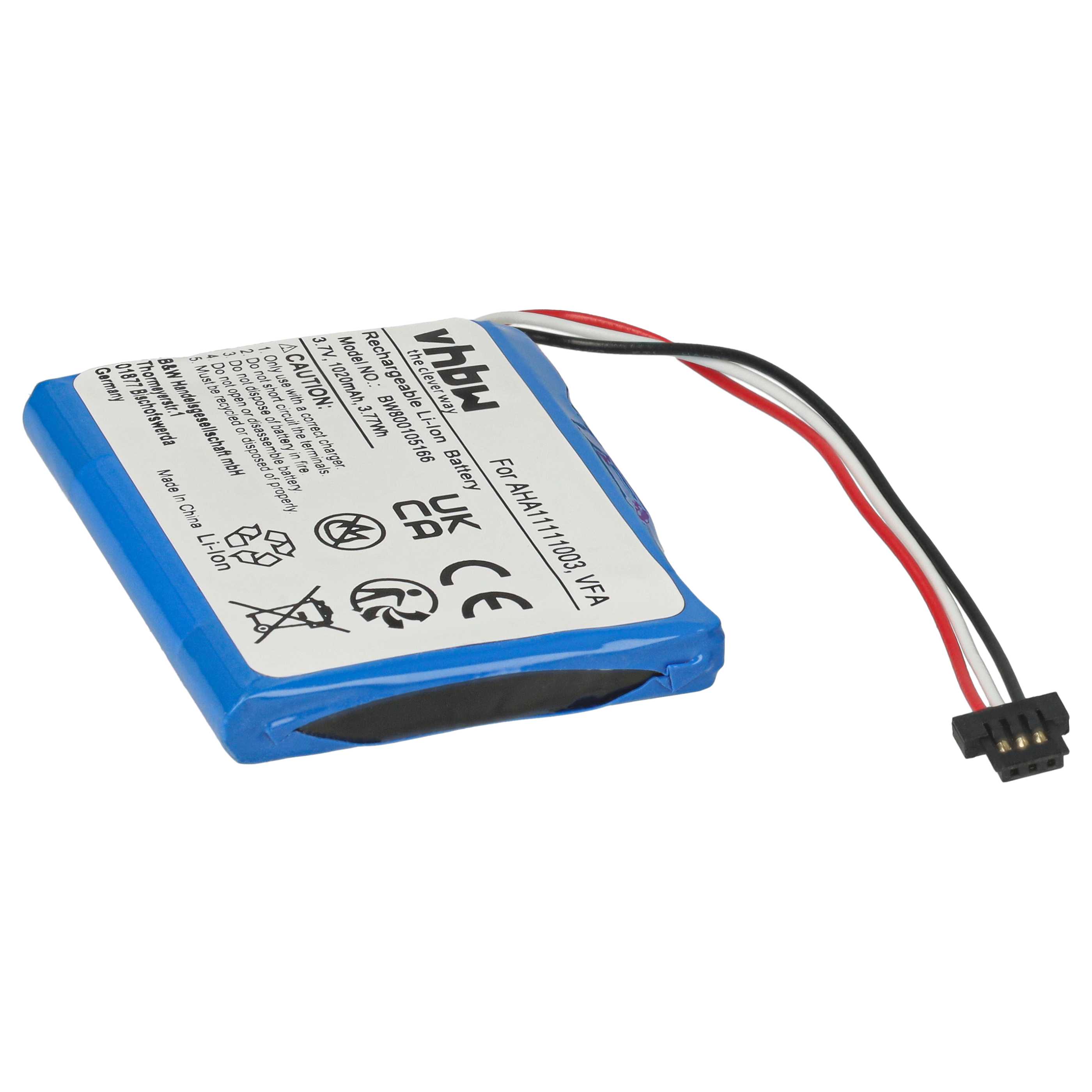 Akumulator do nawigacji GPS zamiennik TomTom VFA, AHA11111003 - 1020 mAh 3,7 V Li-Ion