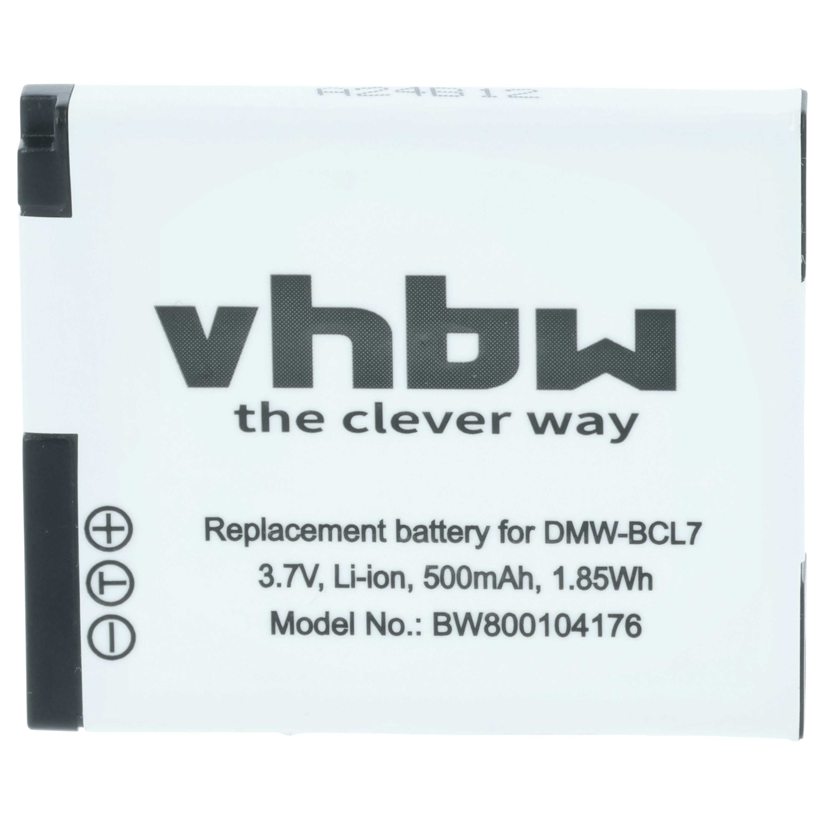 2x Battery replaces Panasonic DMW-BCL7, DMW-BCL7E - 500mAh, 3.6V, Li-Ion