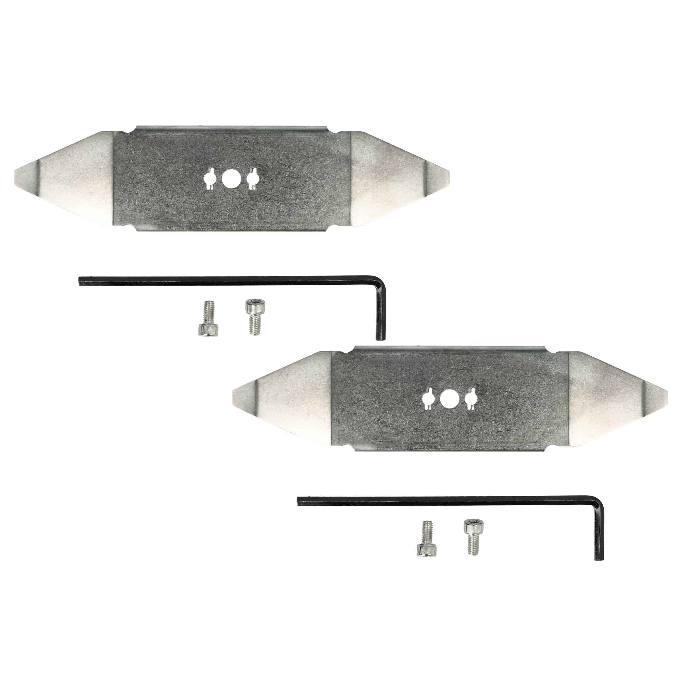 2x Exchange Blade replaces MTD 122-102-619 Cordless Lawnmower etc.stainless steel, Silver