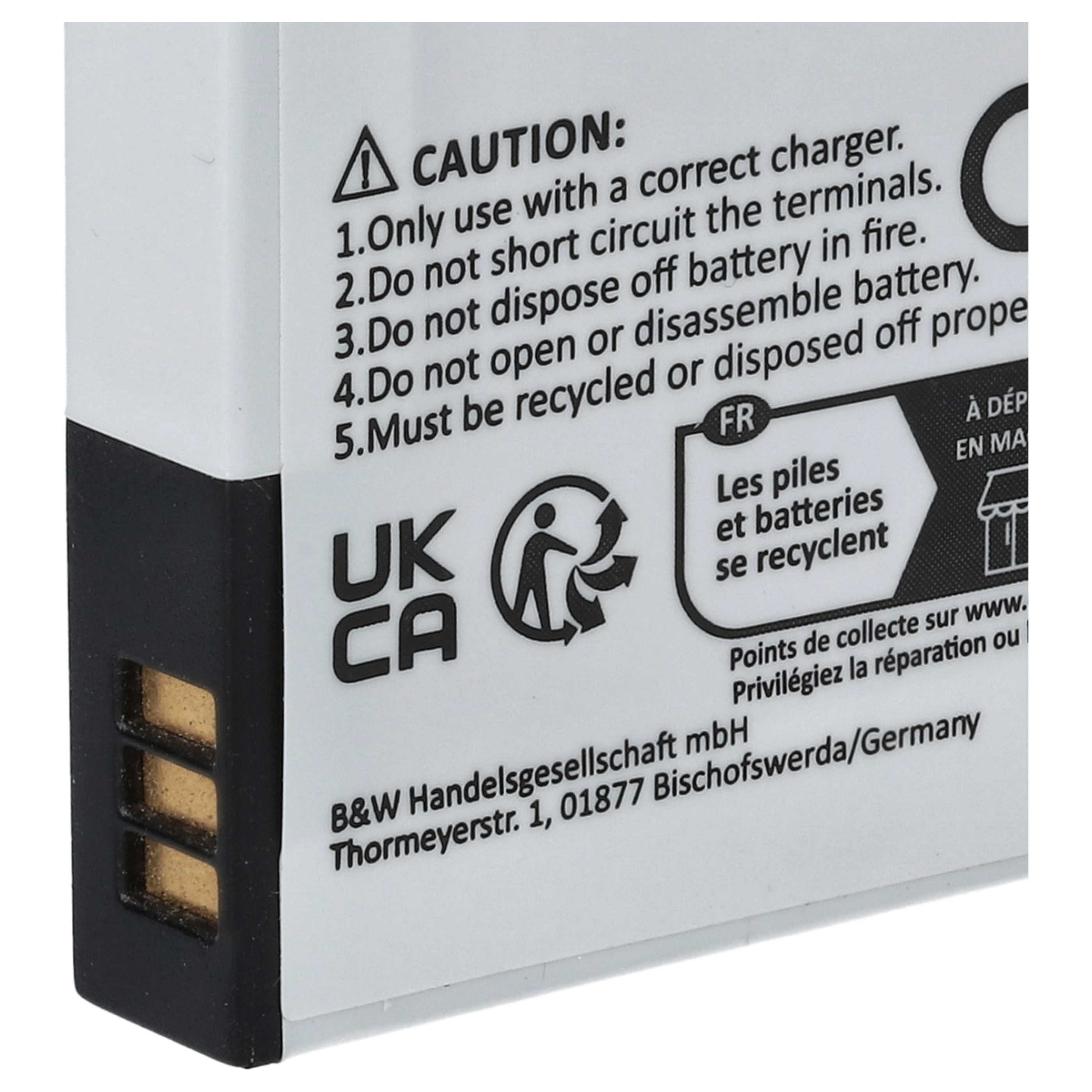 3x Batteria sostituisce Rollei AC 410-420, RL410B per fotocamera - 1000mAh 3,7V Li-Ion