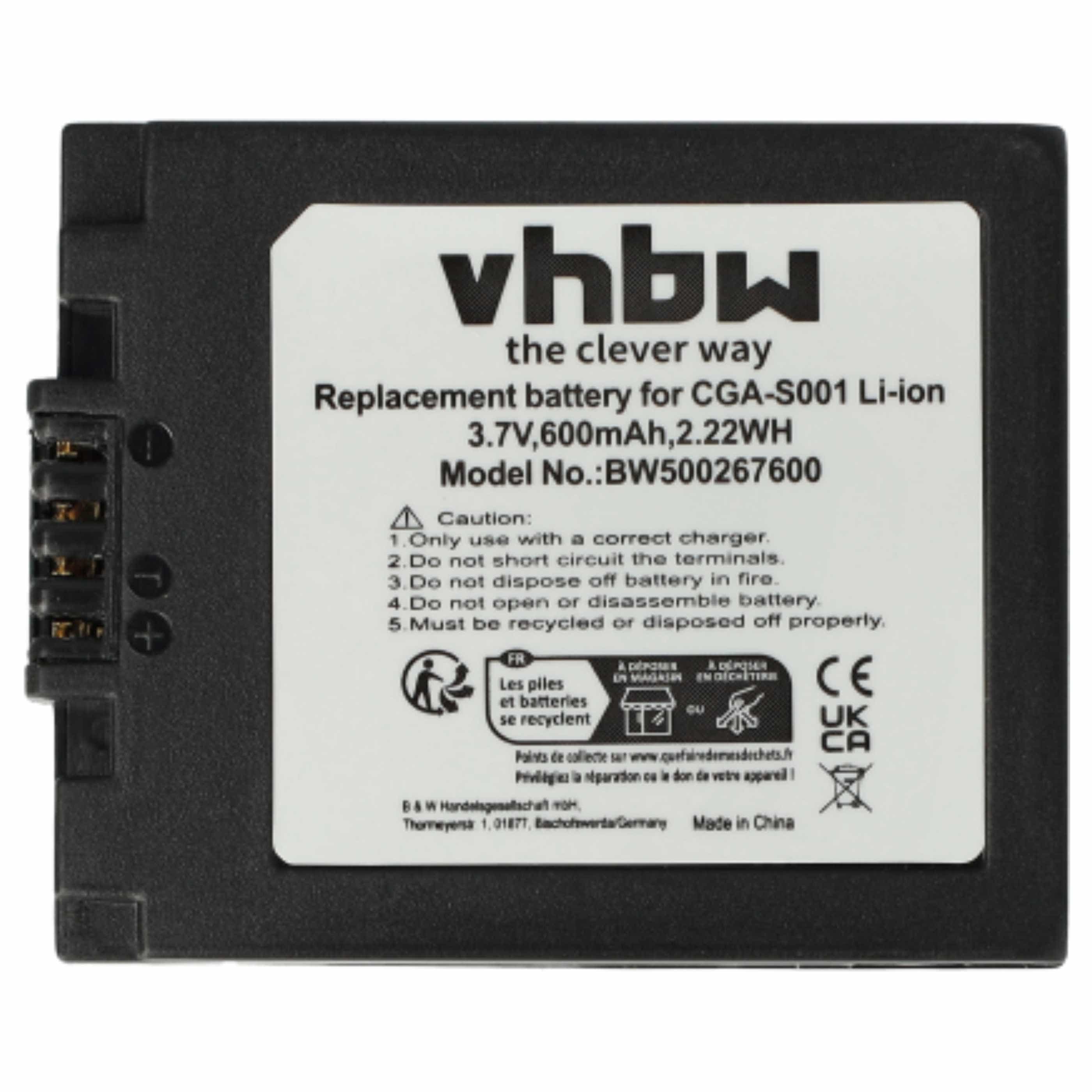 3x Battery replaces Leica BP-DC2 - 500mAh, 3.6V, Li-Ion