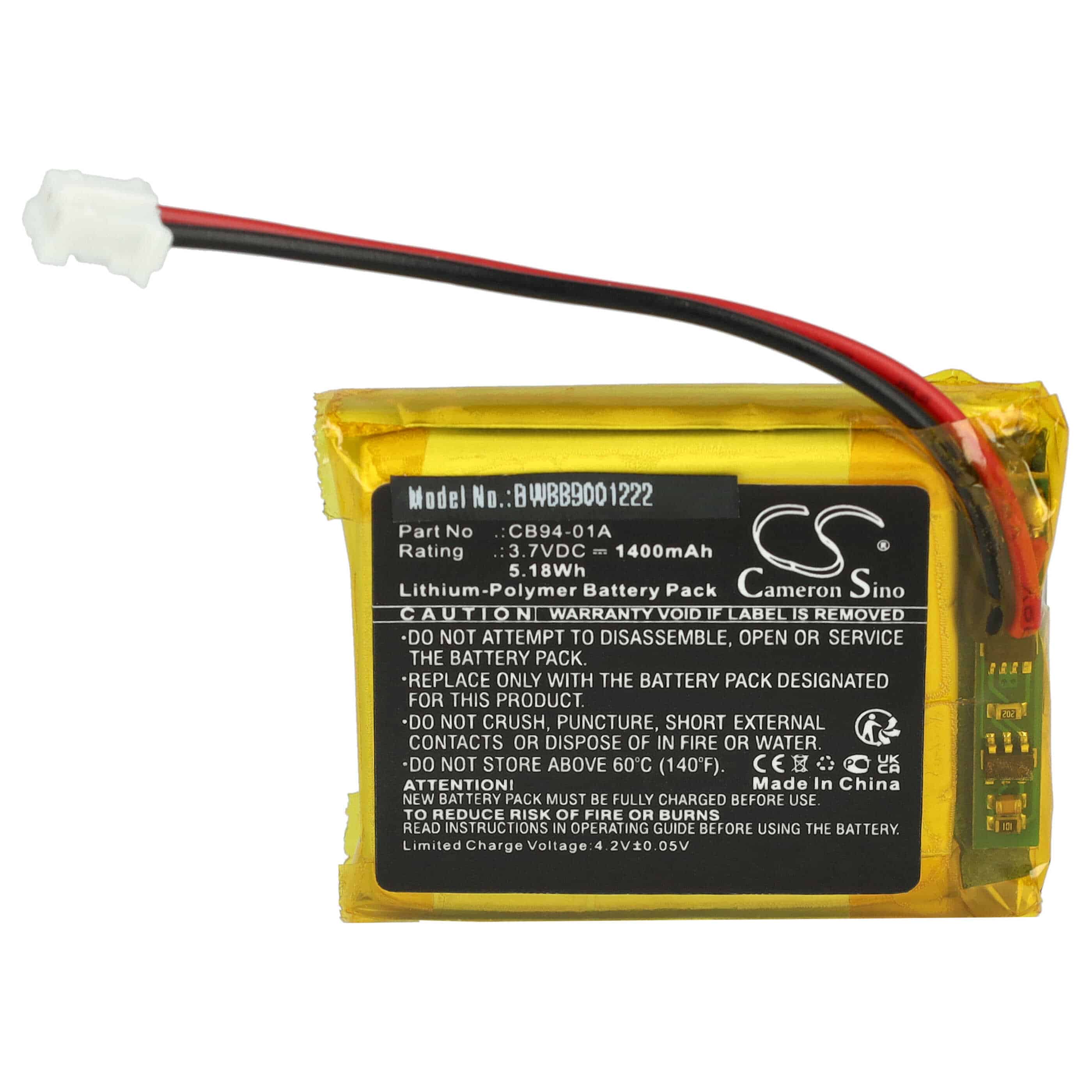 Baby Monitor Battery replaces Motorola CB94-01A - 1400 mAh 3.7 V Li-polymer