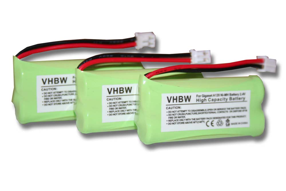Batteries (3x pièces) remplace 55AAAHR2BMX, 220382C1, 220436C1, 41AAAH2BMX pour téléphone - 700mAh 2,4V NiMH