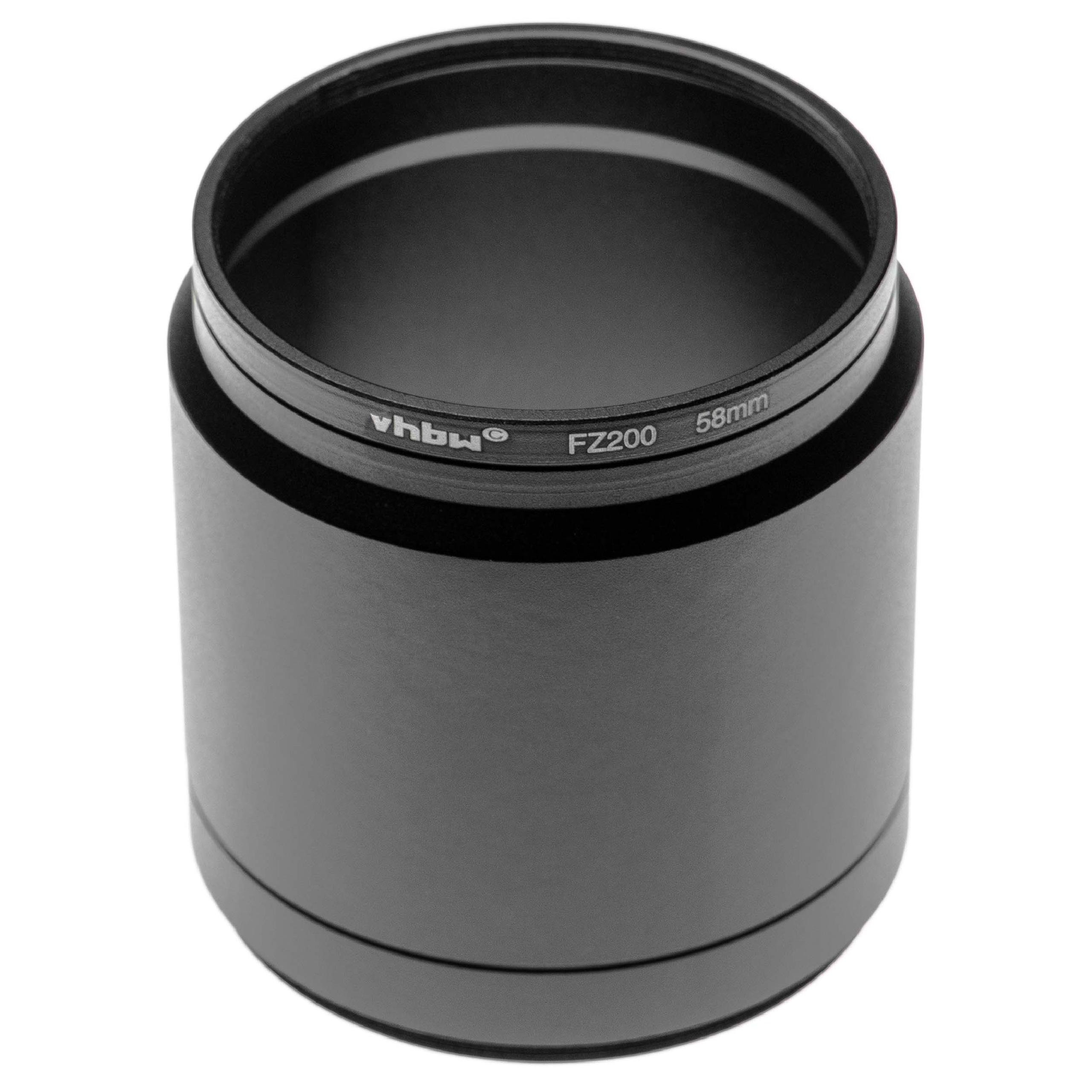 58 mm Filter Adapter, Tubular suitable for Panasonic Lumix DMC-FZ300 Camera Lens