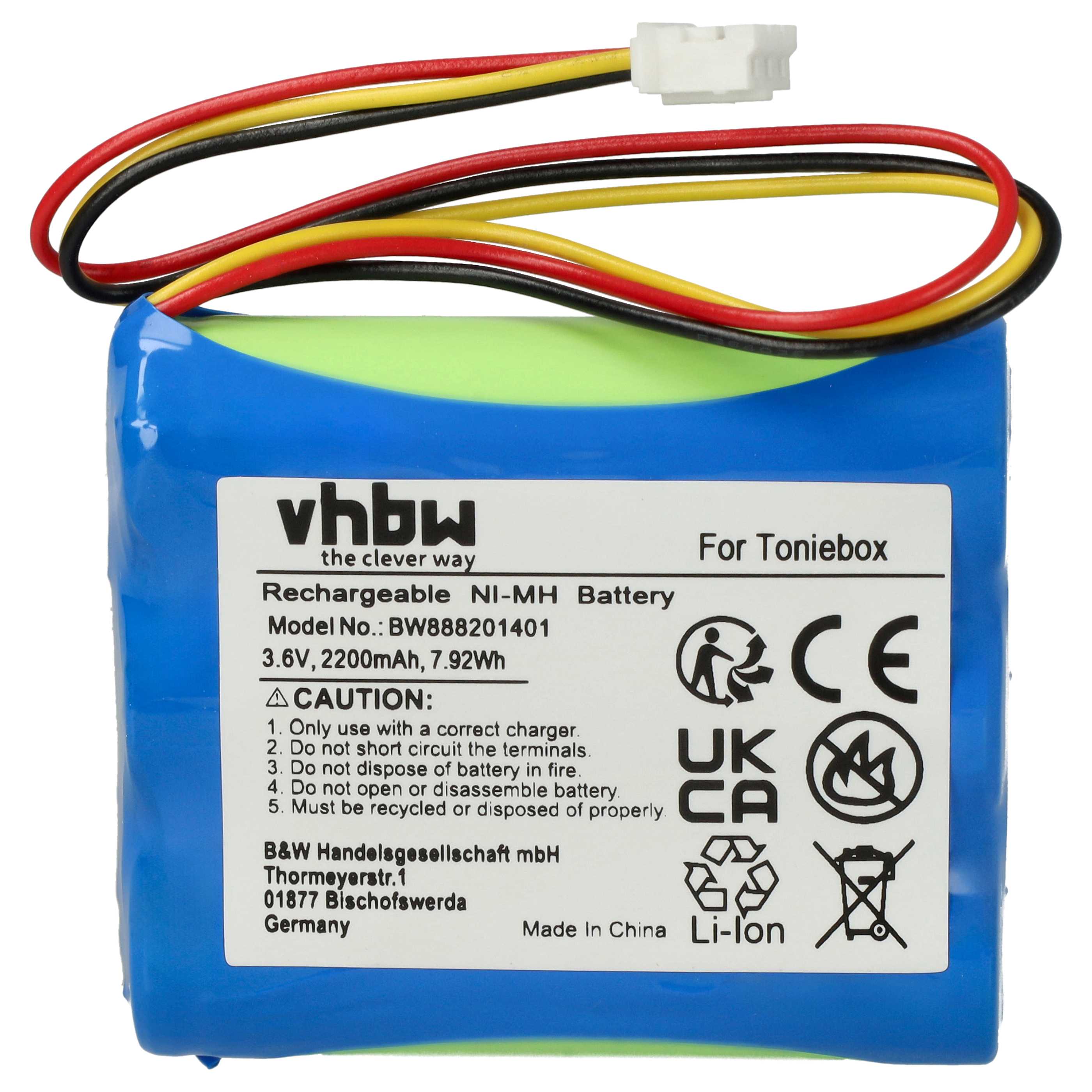 Music Box Battery suitable for Toniebox Tonie Box - 2200 mAh 3.6 V NiMH