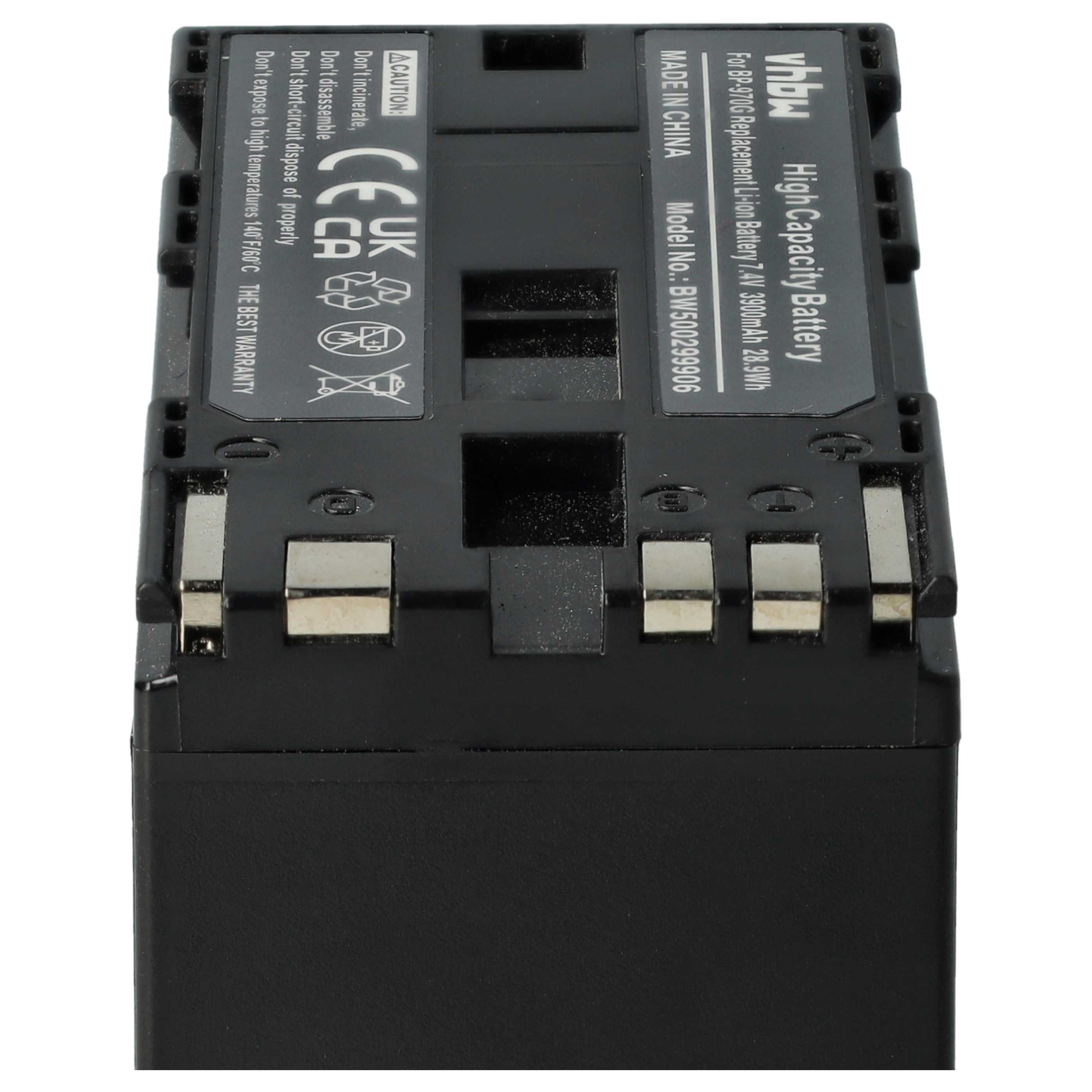 Videocamera 2x Battery replaces Canon BP-955, BP-925, BP-975, BP-970G - 6000 mAh 7.4 V Li-Ion