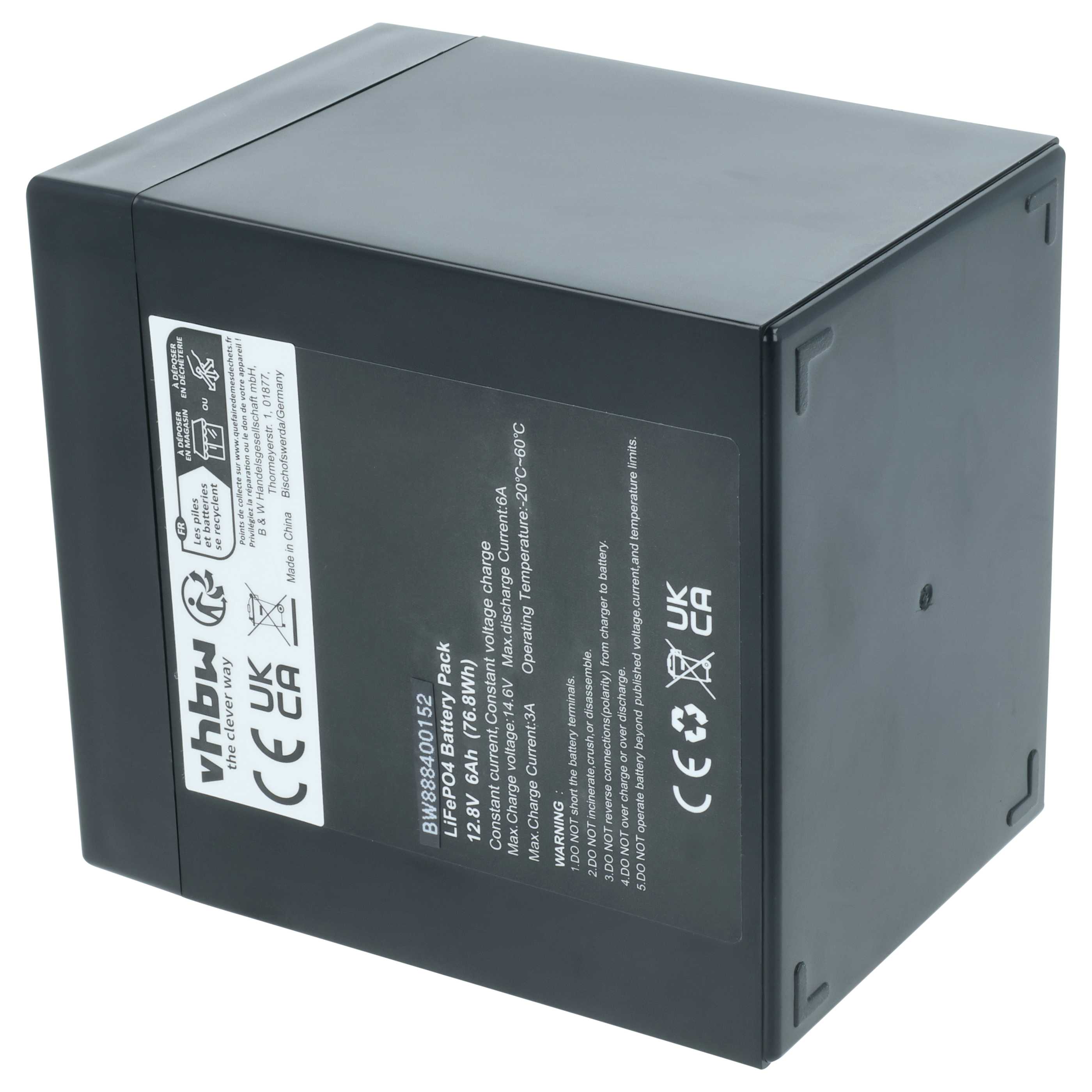 2x Batteria sostituisce APC RBC44, RBC43, RBC140 per altoparlanti - 6Ah 12,8V LiFePO4