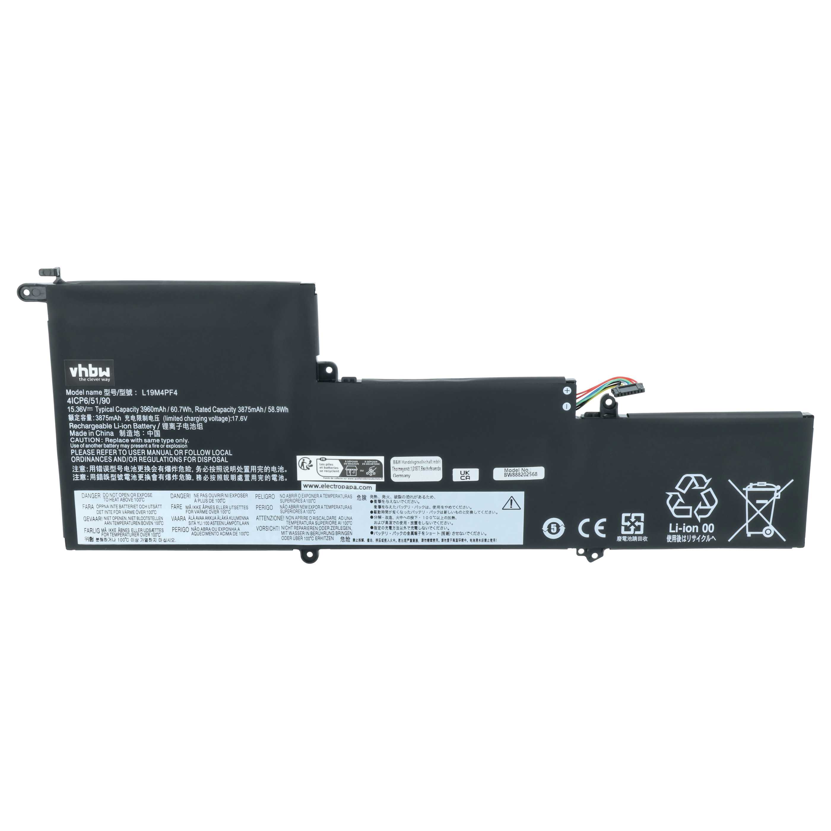 Akumulator do laptopa zamiennik Lenovo 5B10W65297, L19C4PF4, 5B10W65273, 5B10W65276 - 3850 mAh 15,36 V LiPo