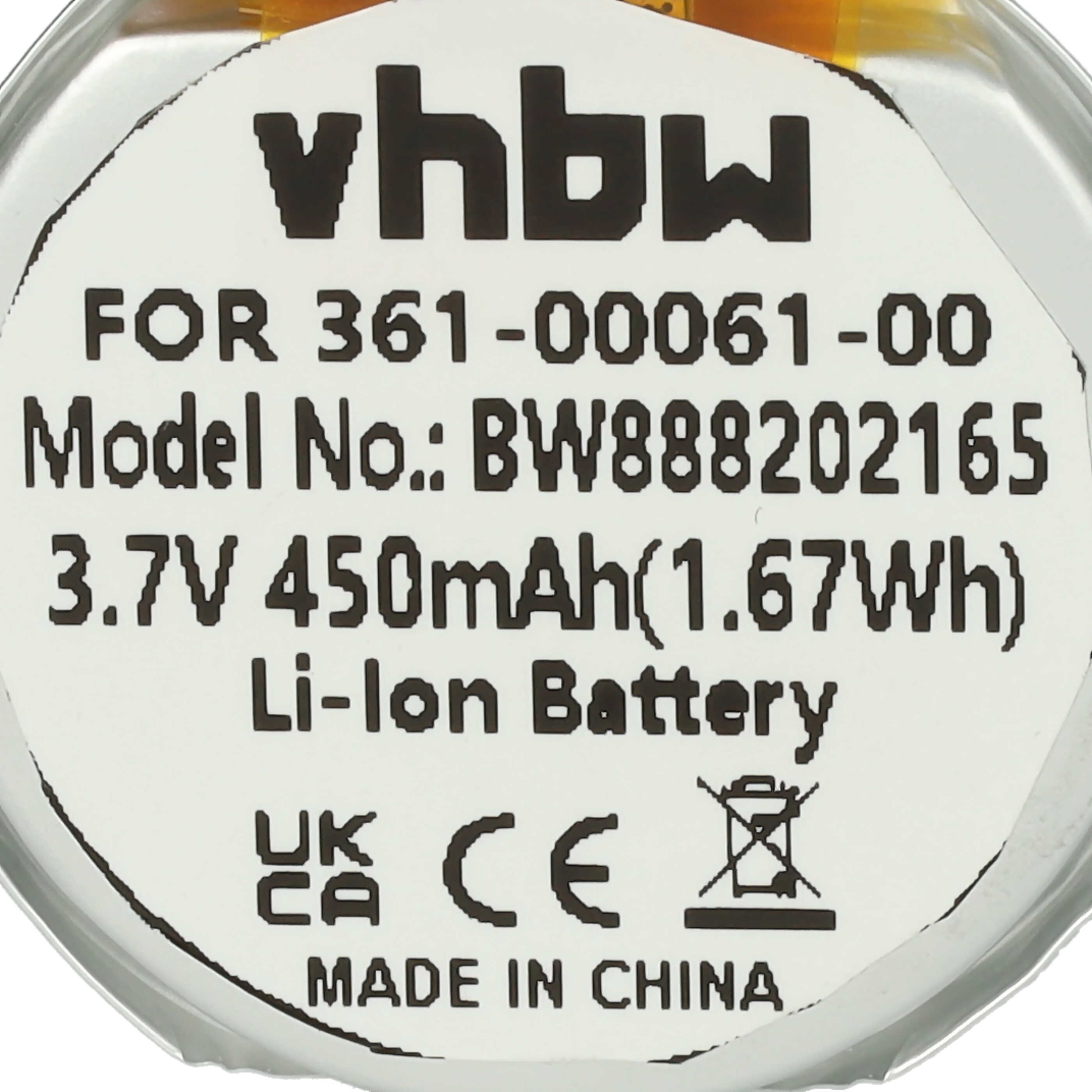 Smartwatch Battery replaces Garmin PD3555w, 361-00061-00, PD3555 - 450 mAh 3.7 V Li-Ion + Tools