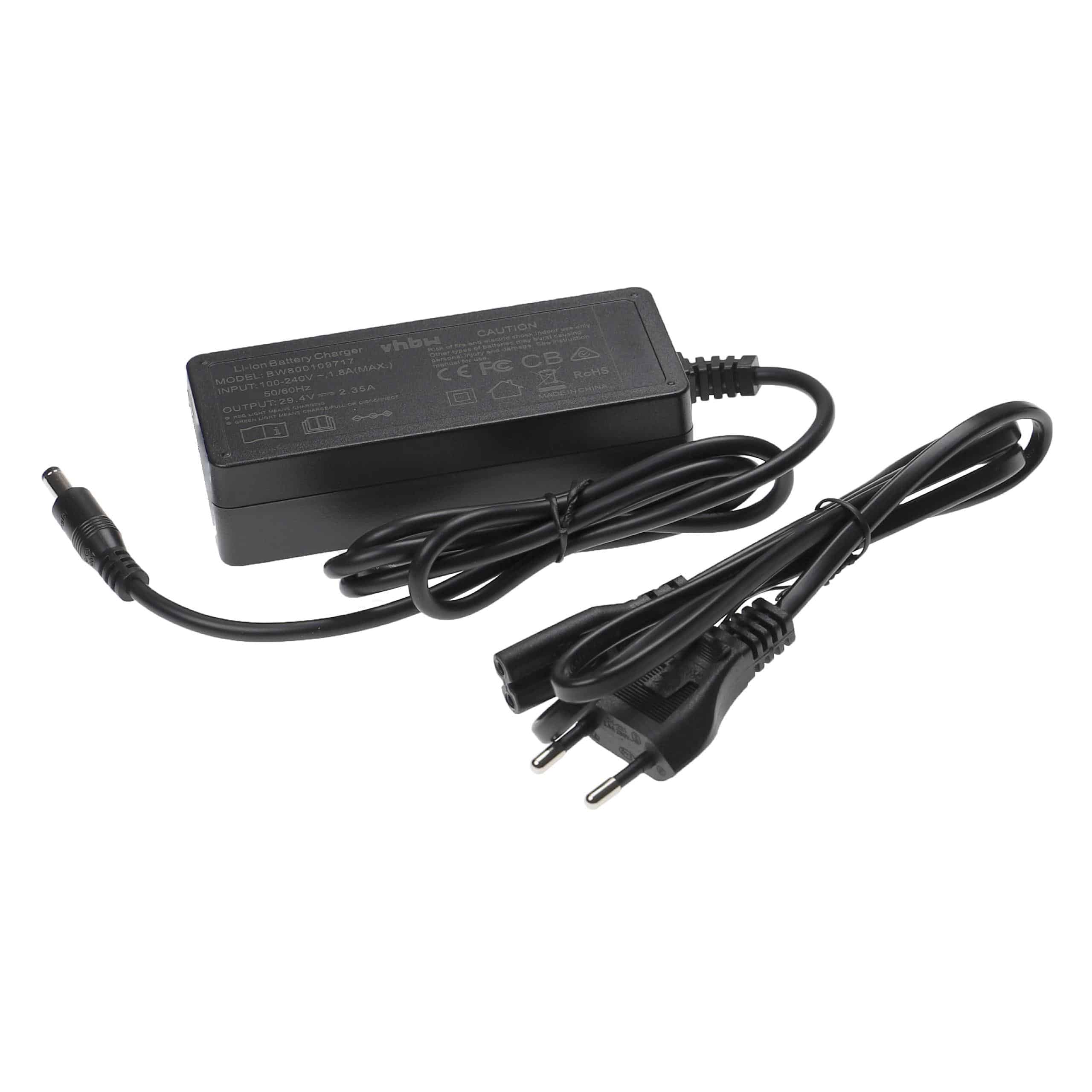 Charger suitable for E-Bike Battery - For 24 V Batteries, With Round Plug, 2.35 A