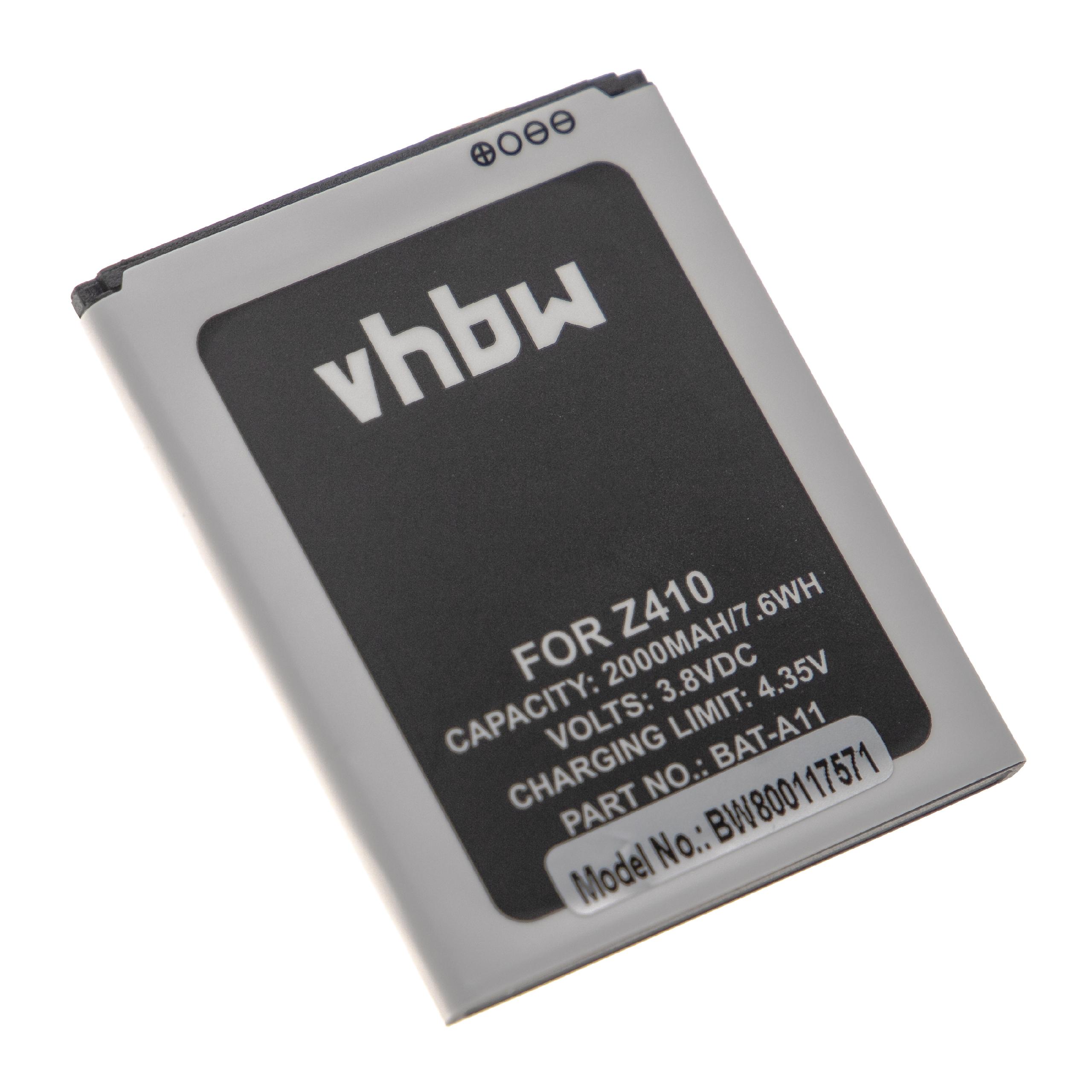 Batterie remplace Acer BAT-A11 pour téléphone portable - 2000mAh, 3,8V, Li-ion