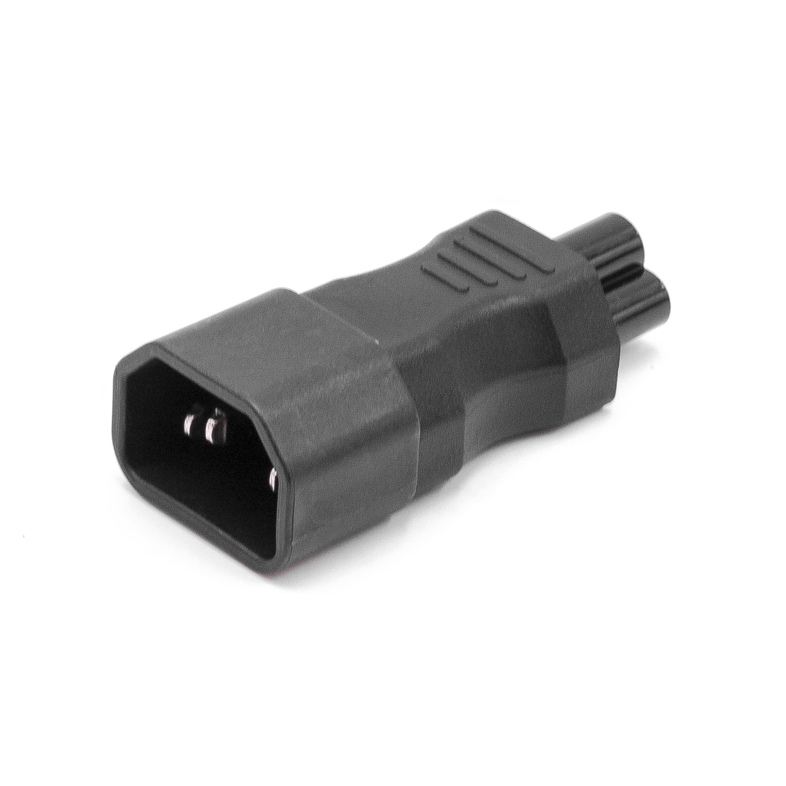 vhbw C14 (Male) to C5 (Female) Adapter for various Small Devices - IEC 320 Power Adapter Black