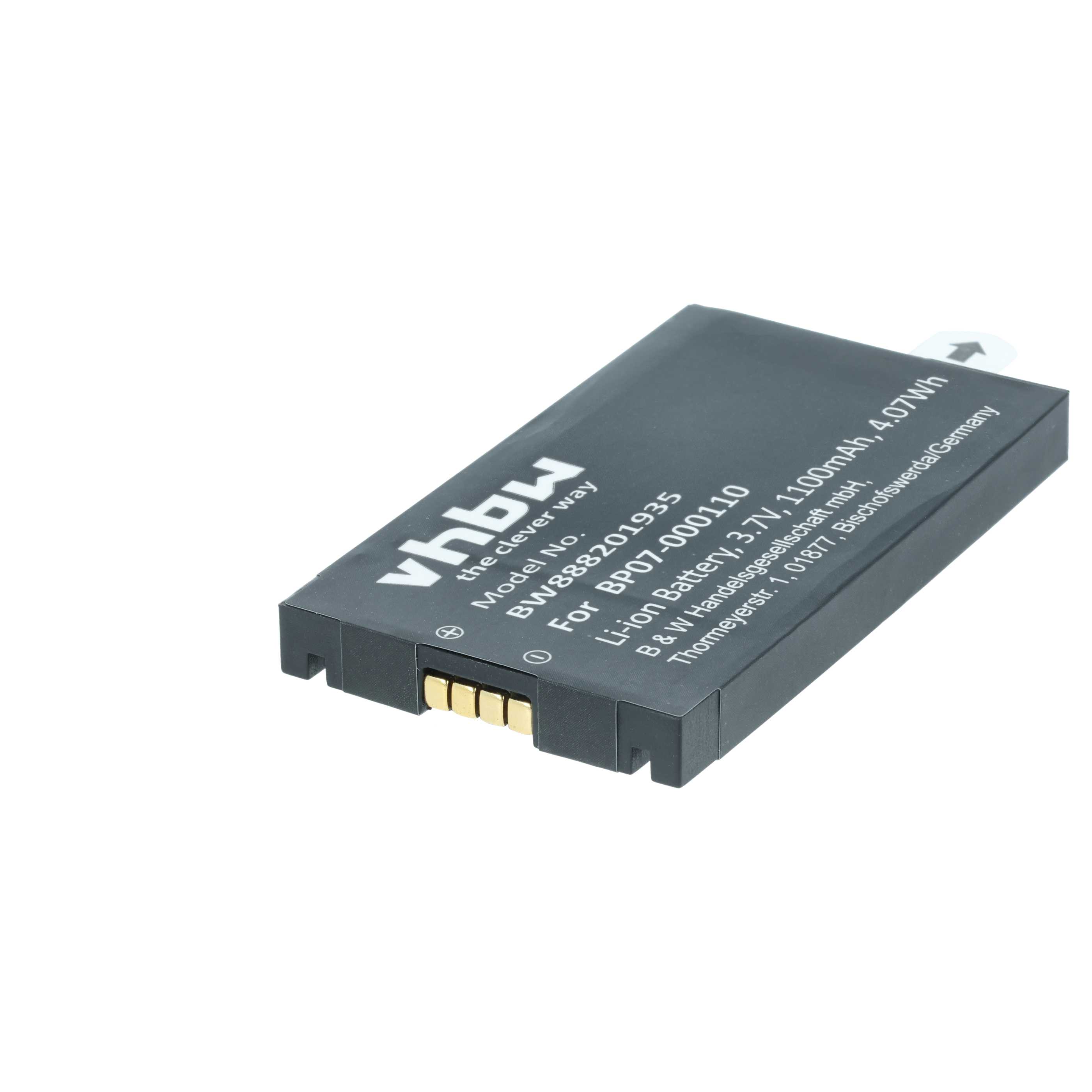 Batería reemplaza Datalogic 11300794, 3H21-00000370 para escáner código de barras (1100 mAh, 3,7 V, Li-Ion)