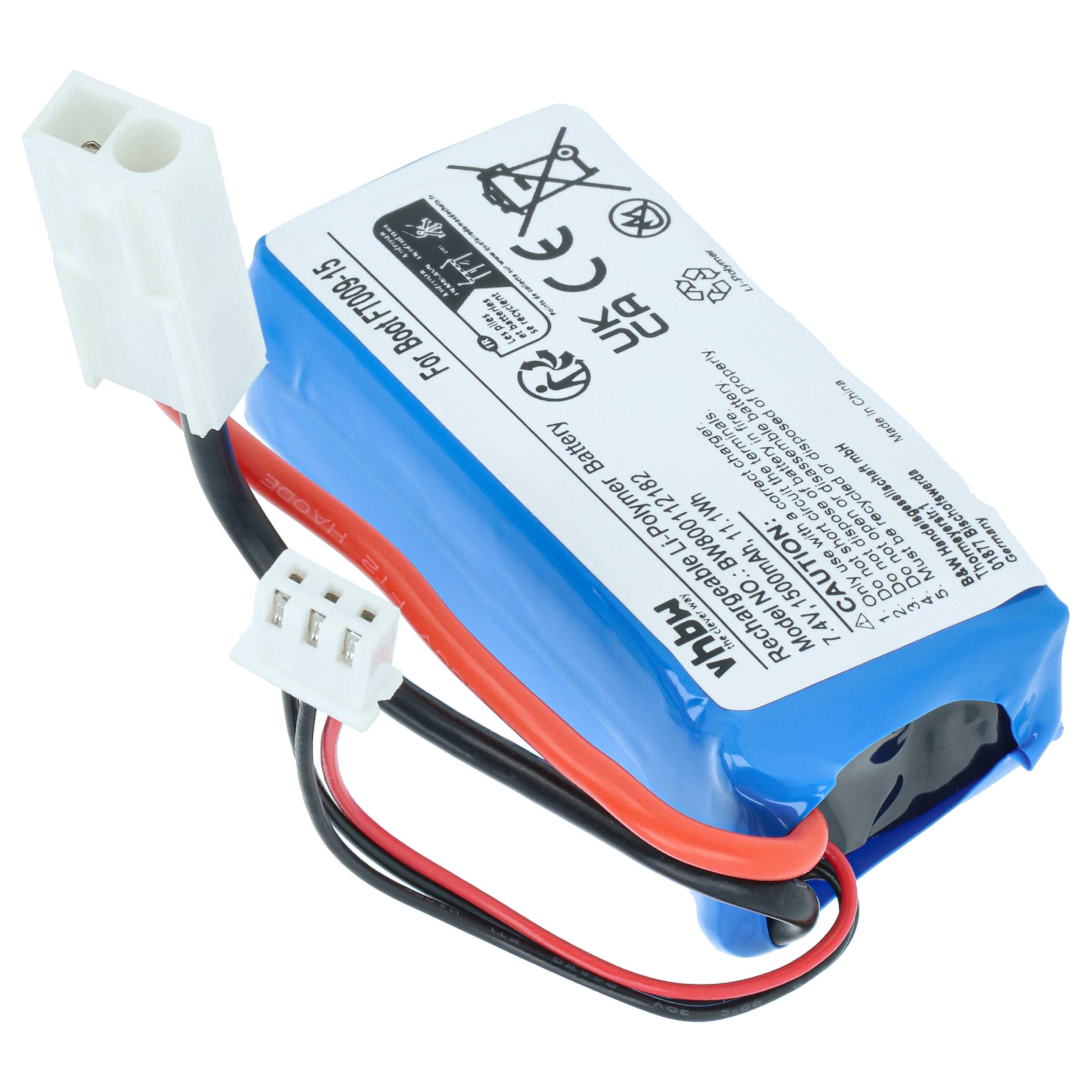 Model Making Device Battery Replacement for Revell 44140 - 1500 mAh 7.4 V Li-polymer, Mini JST-Plug
