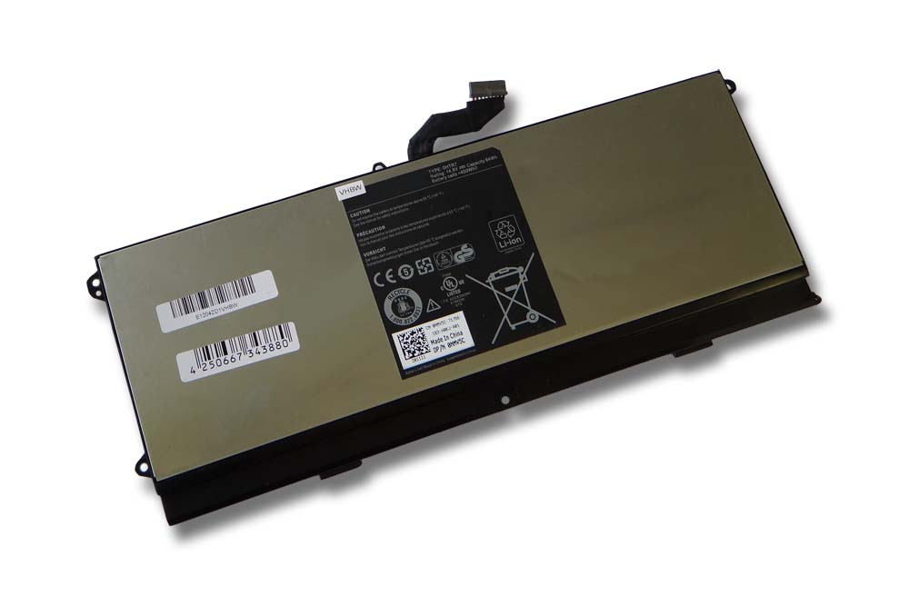 Batería reemplaza Dell NMV5C, 75WY2, 0NMV5C, 0HTR7, 075WY2 para notebook Dell - 4400 mAh 14,8 V Li-poli negro