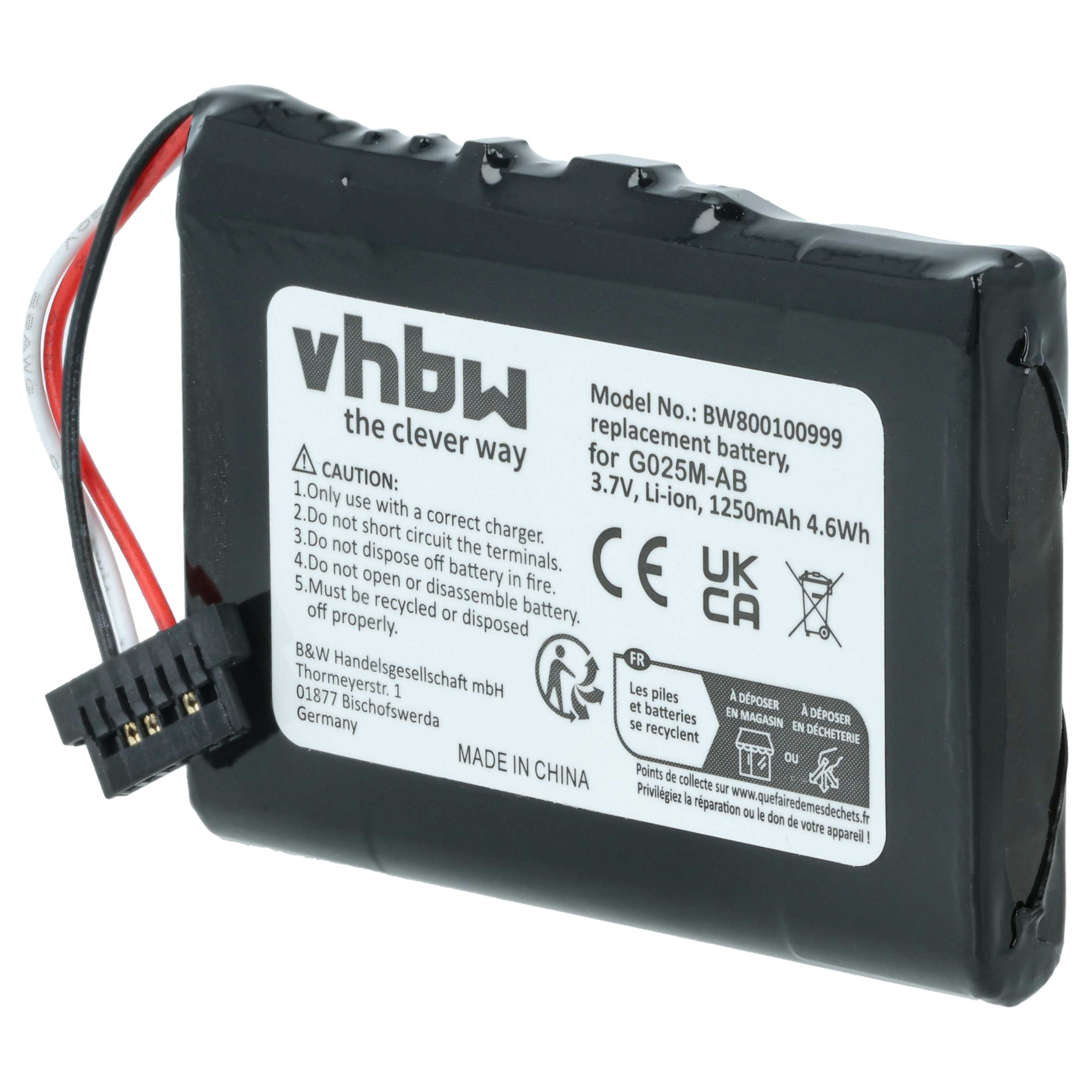 Batterie pour Becker Traffic Assist Highspeed 7934 navigation GPS - 1200mAh 3,7V Li-ion