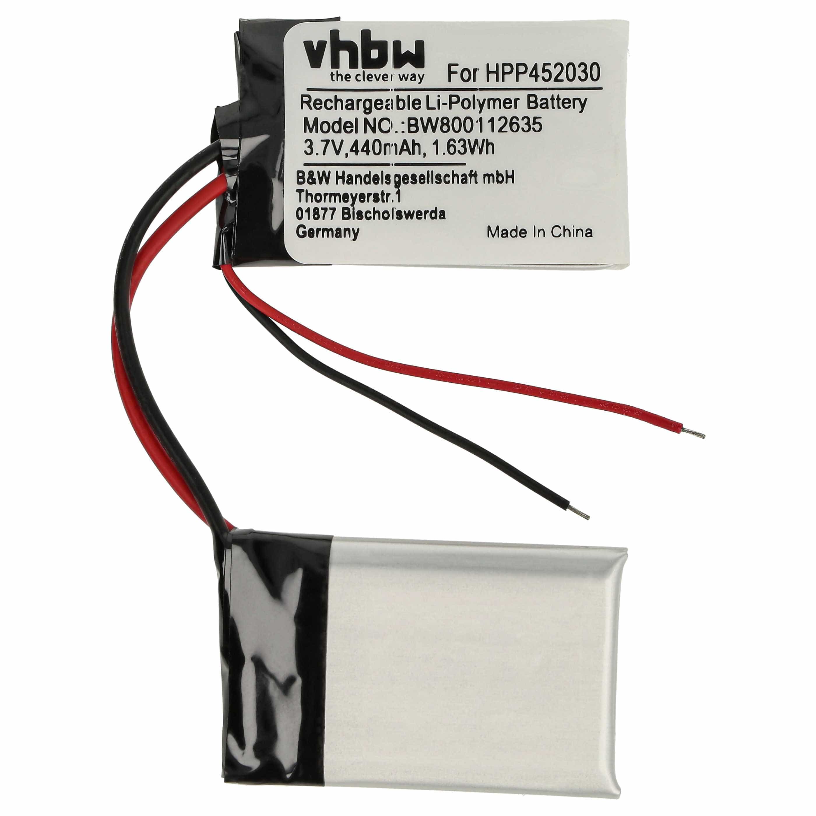 Videocamera Battery replaces HPP452030 - 440 mAh 3.7 V Li-polymer