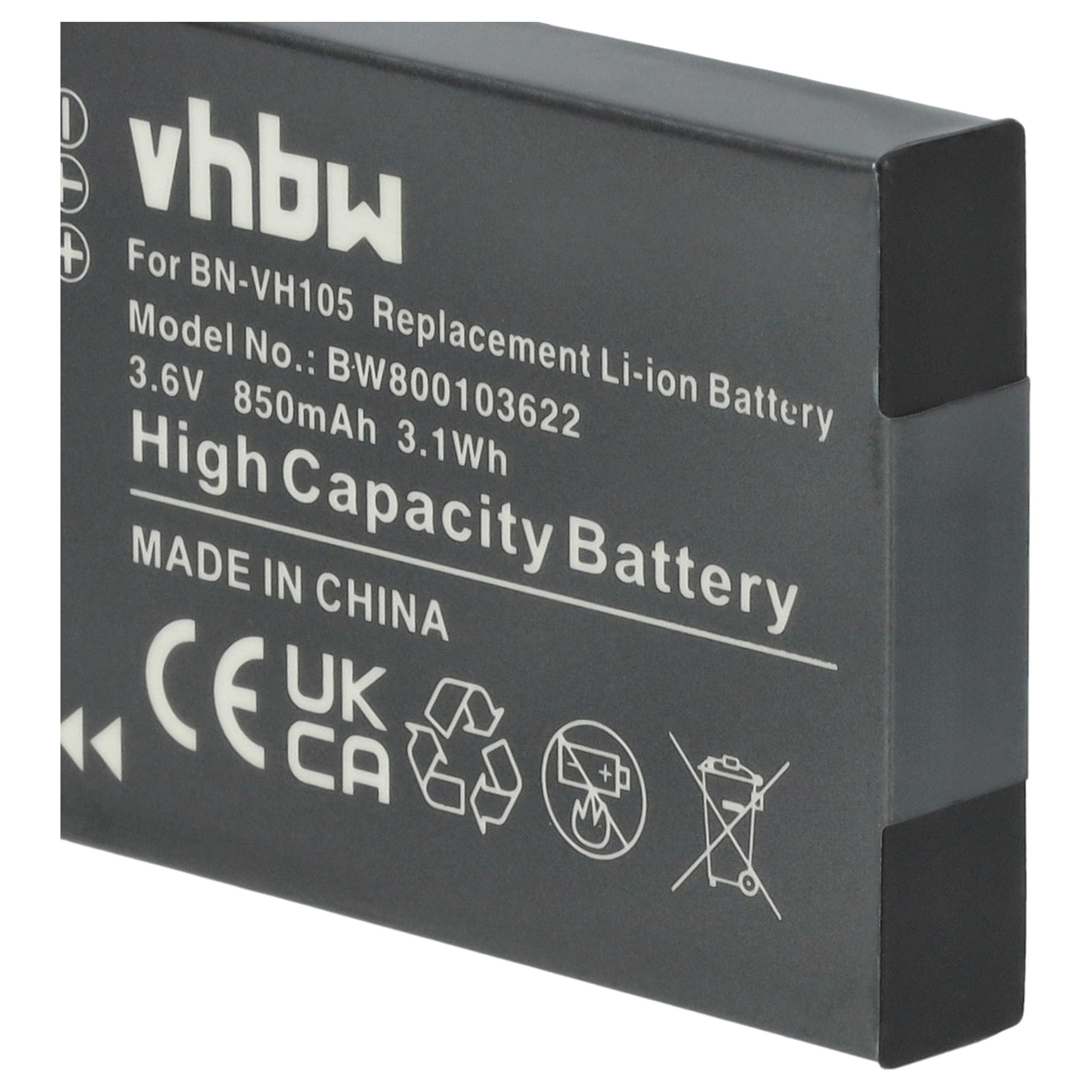 Videocamera 3x Battery replaces JVC BN-VH105 - 850 mAh 3.6 V Li-Ion