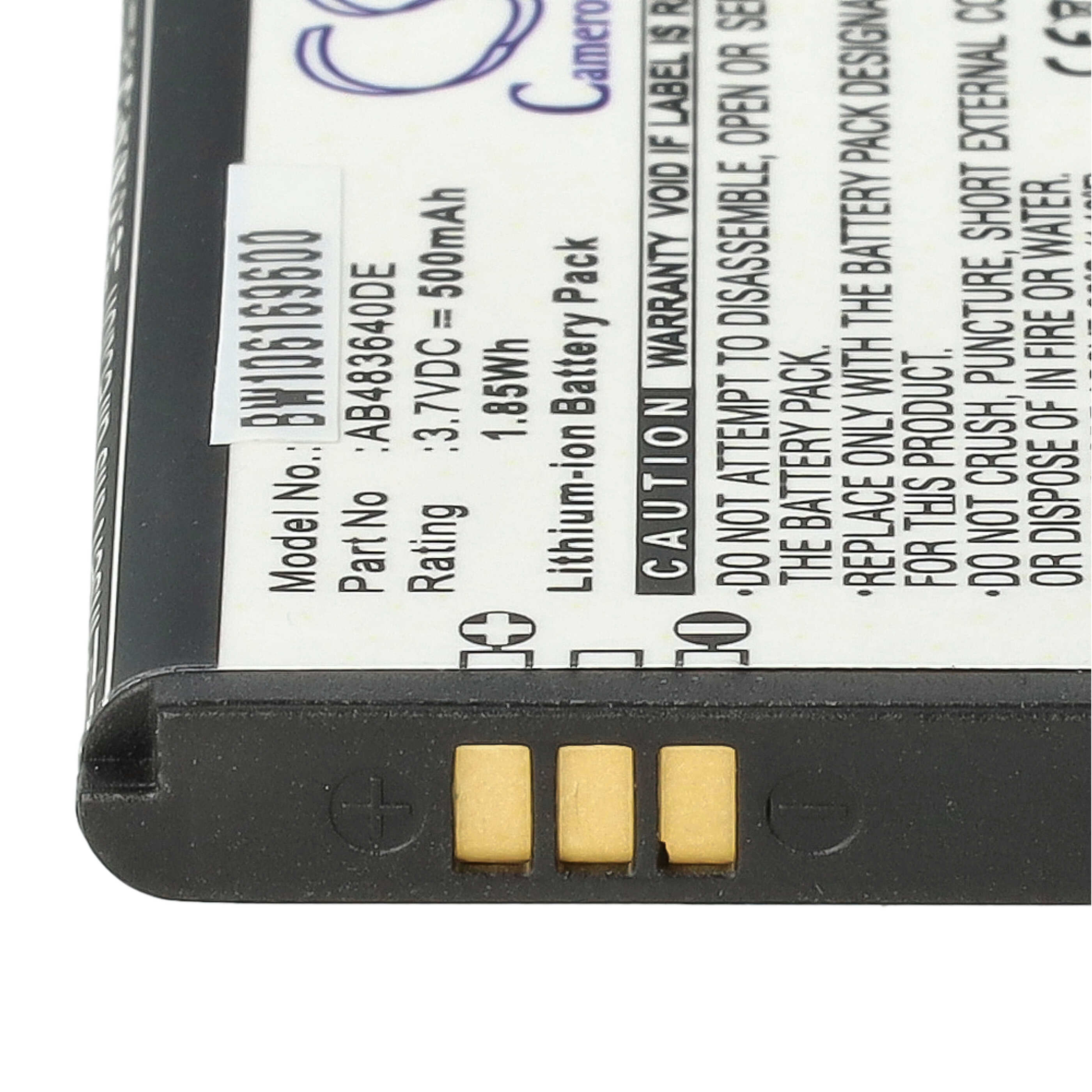 Akku als Ersatz für Samsung AB483640DE - 650mAh 3,7V Li-Ion