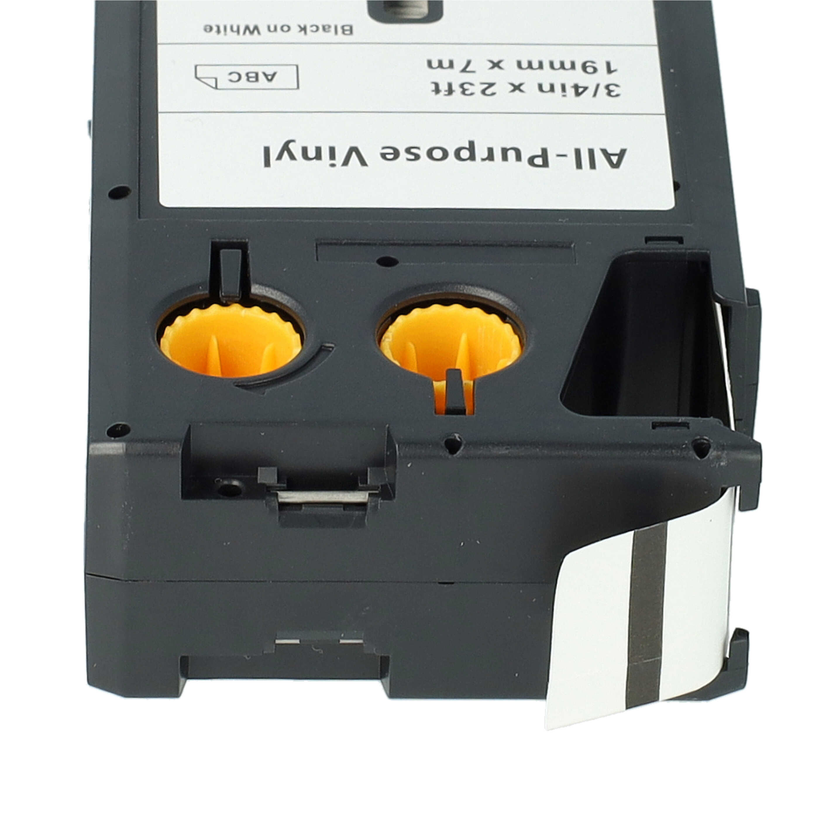 Cassetta nastro sostituisce Dymo 1868752 per etichettatrice Dymo 19mm nero su bianco, vinile