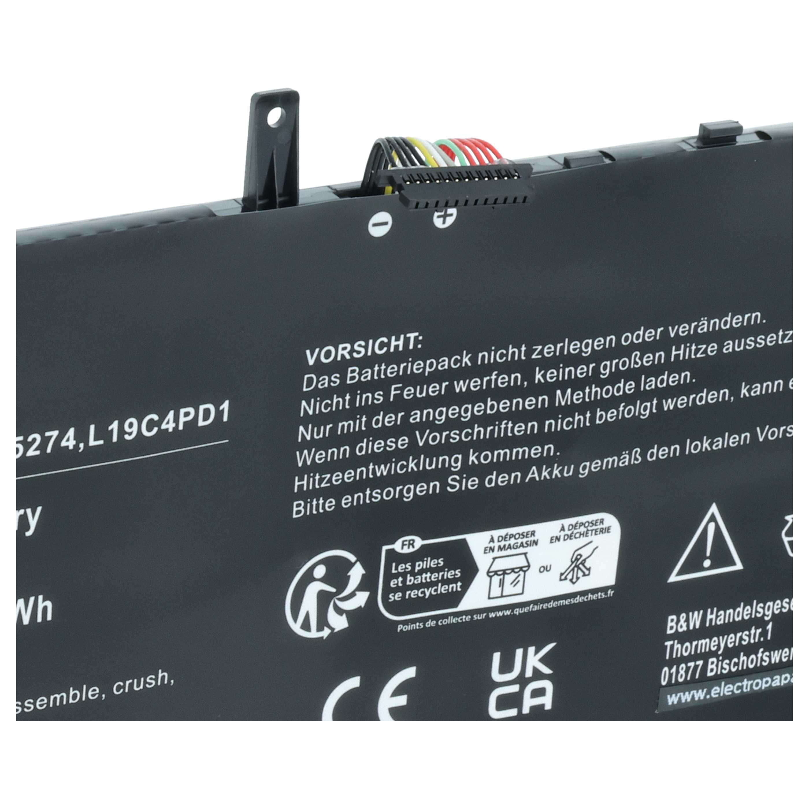 Akumulator do laptopa zamiennik Lenovo 5B10U65274, 5B10U65275, L19C4PD1, L19D4PD1 - 7550 mAh 7,7 V LiPo
