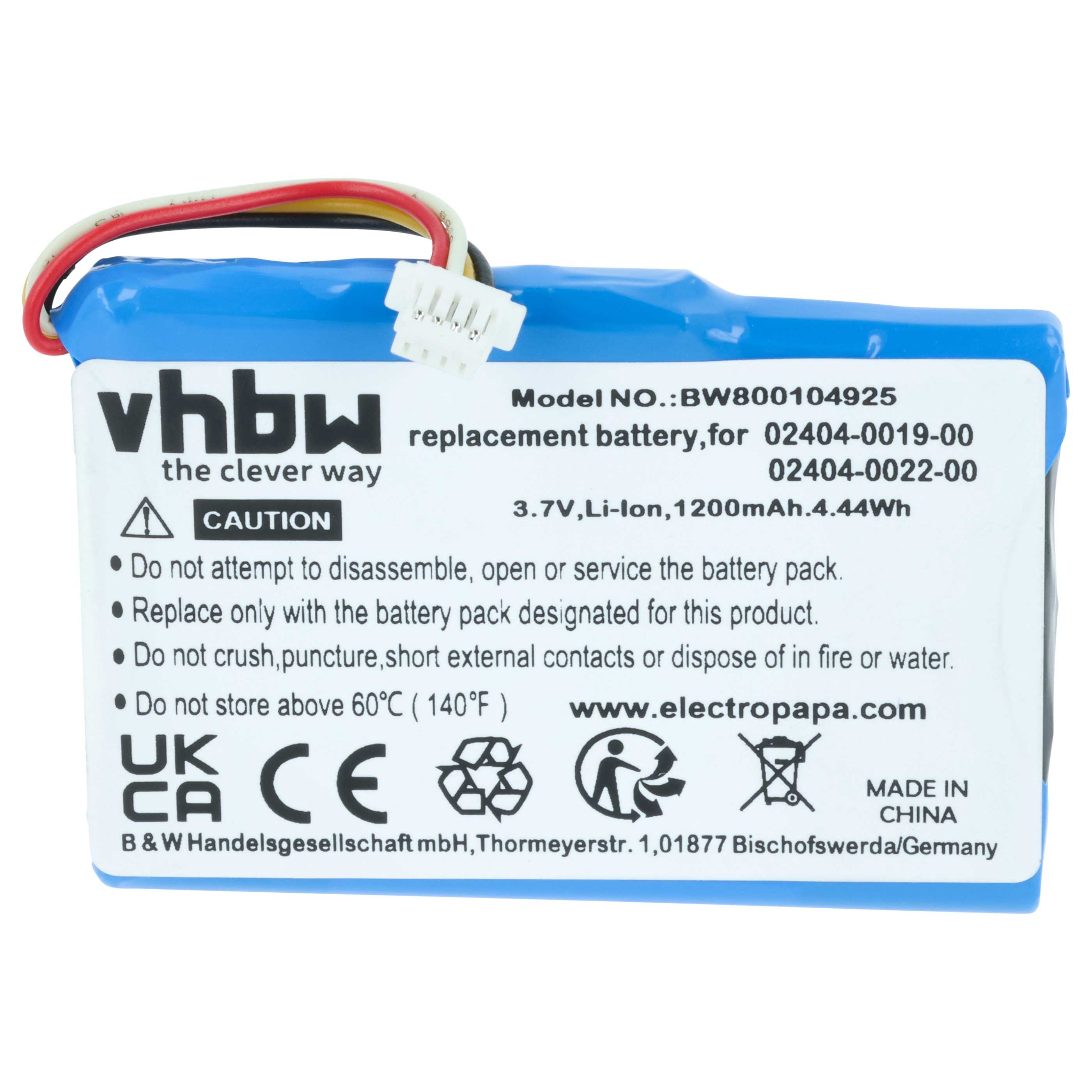 Videocamera Battery replaces Cisco 02404-0019-00, 1UF553450-1-T0423, 02404-0022-00 - 1200 mAh 3.7 V Li-Ion