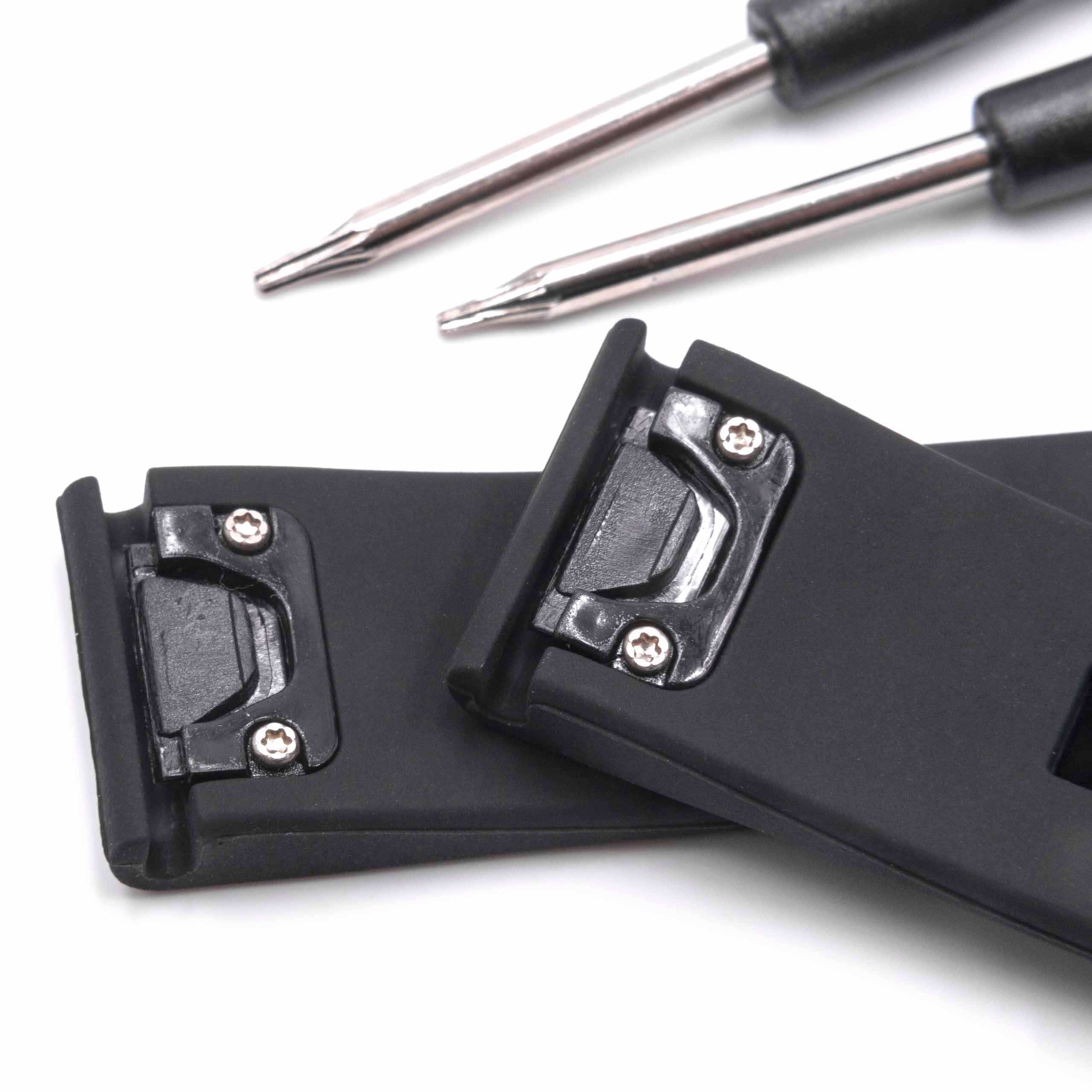 cinturino per Garmin Quatix Smartwatch ecc - 12,6 + 9,5 cm lunghezza, 22mm ampiezza, silicone, nero