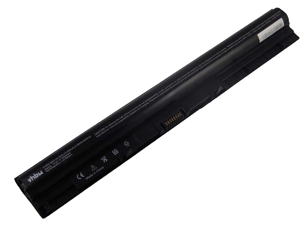 Batería reemplaza Dell 451-BBMG, 451-BBOO, 07G07, 1KFH3 para notebook Dell - 2200 mAh 14,8 V Li-Ion negro