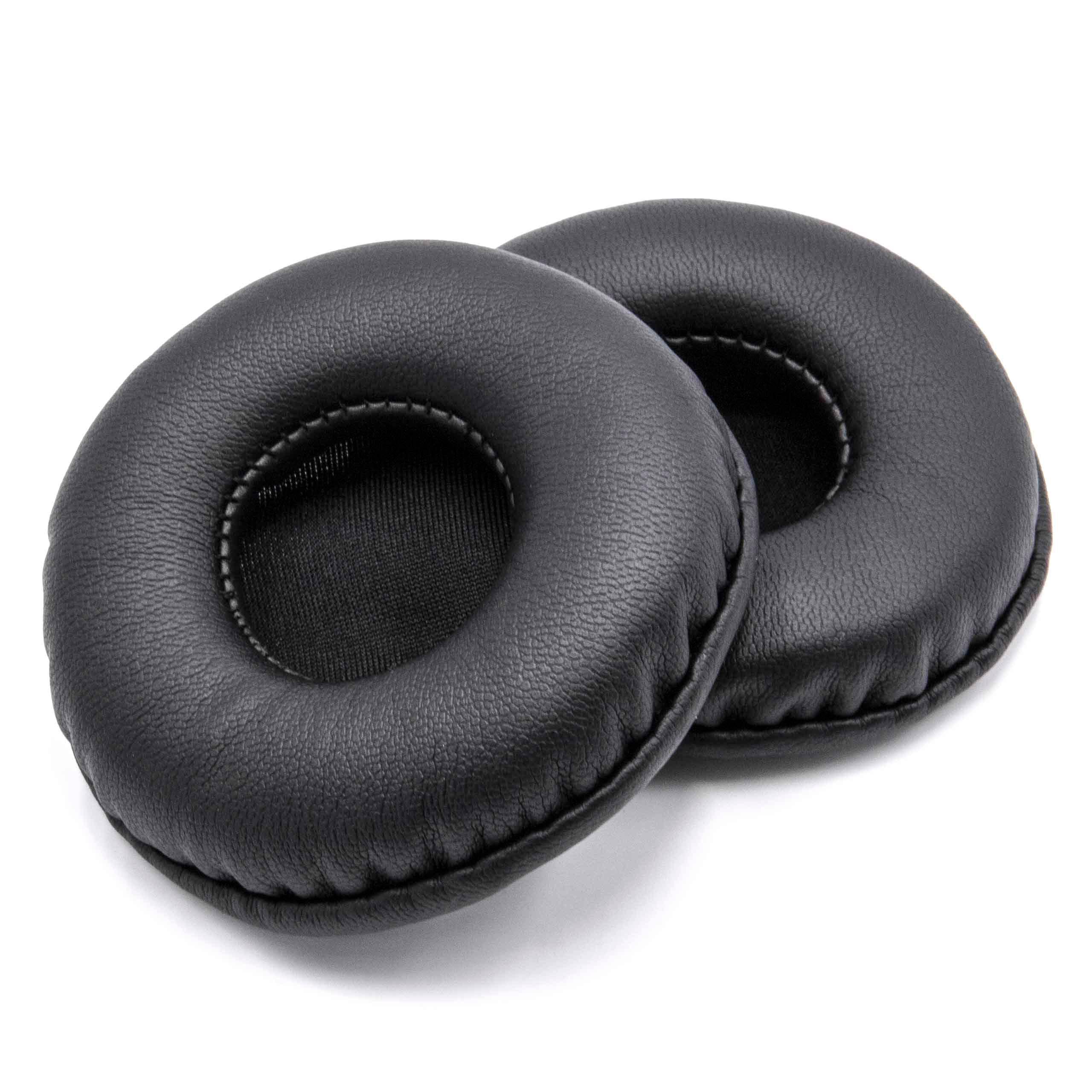 2x Coussinets d'oreille 7cm pour casque - polyuréthane noir