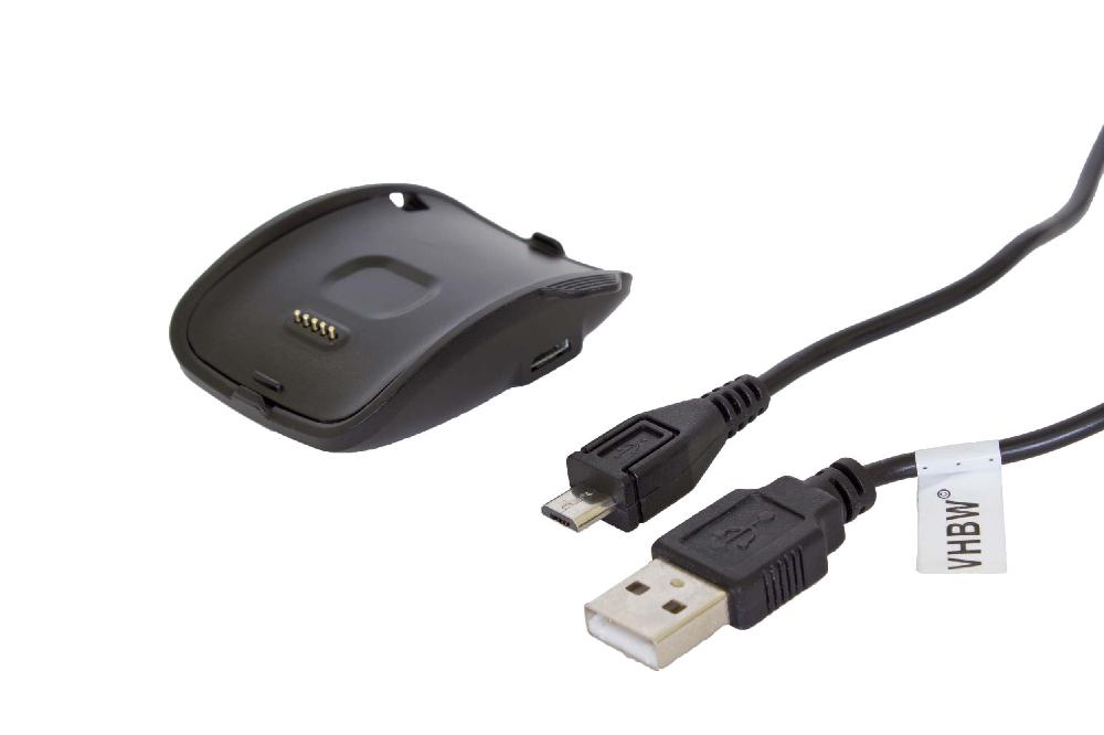 Cable de carga USB para smartwatch Samsung Gear S SM-R750 - negro 100 cm