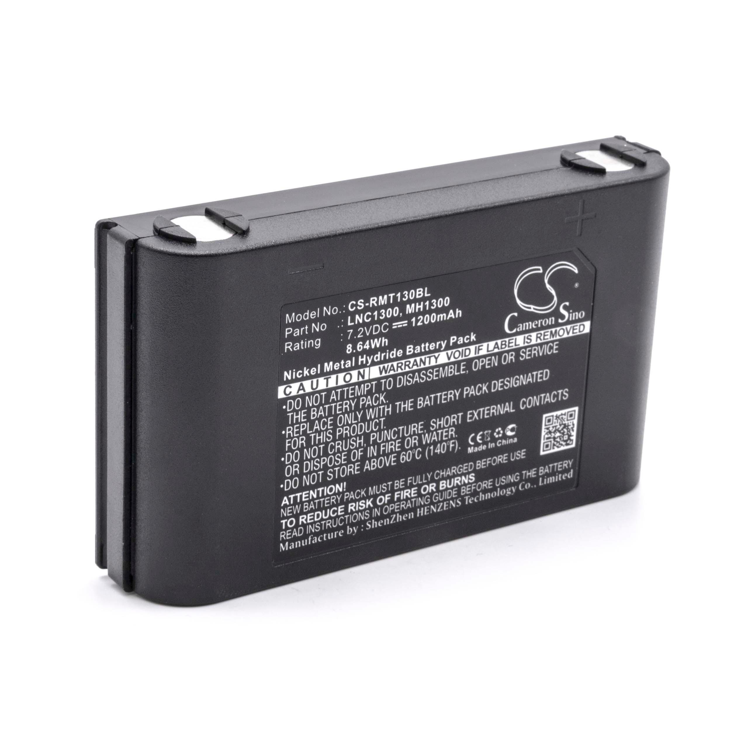 Batterie remplace Ravioli LNC1300 pour télécommande - 1200mAh 7,2V NiMH