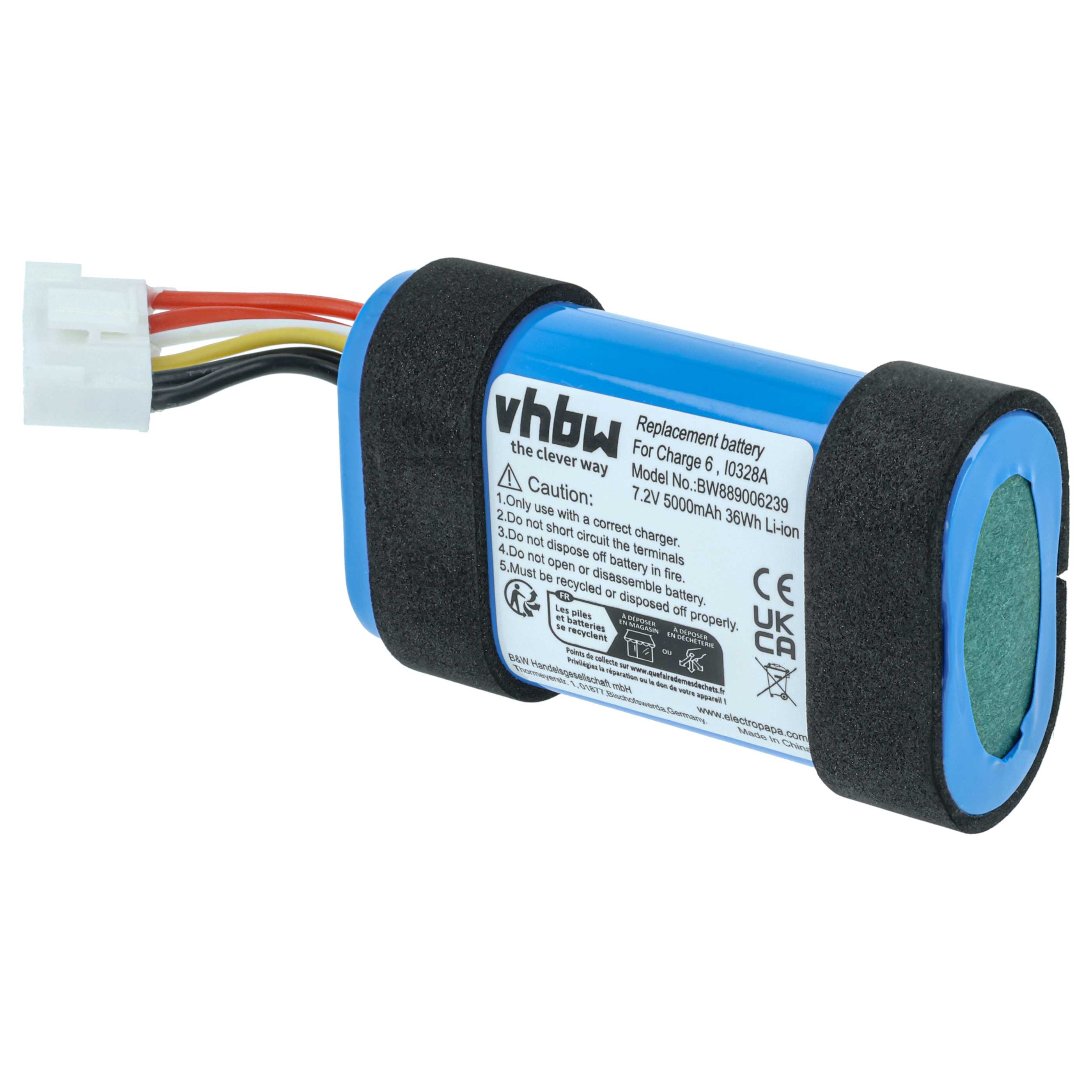 Batteria sostituisce JBL I0328A per altoparlanti - 5000mAh 7,2V Li-Ion