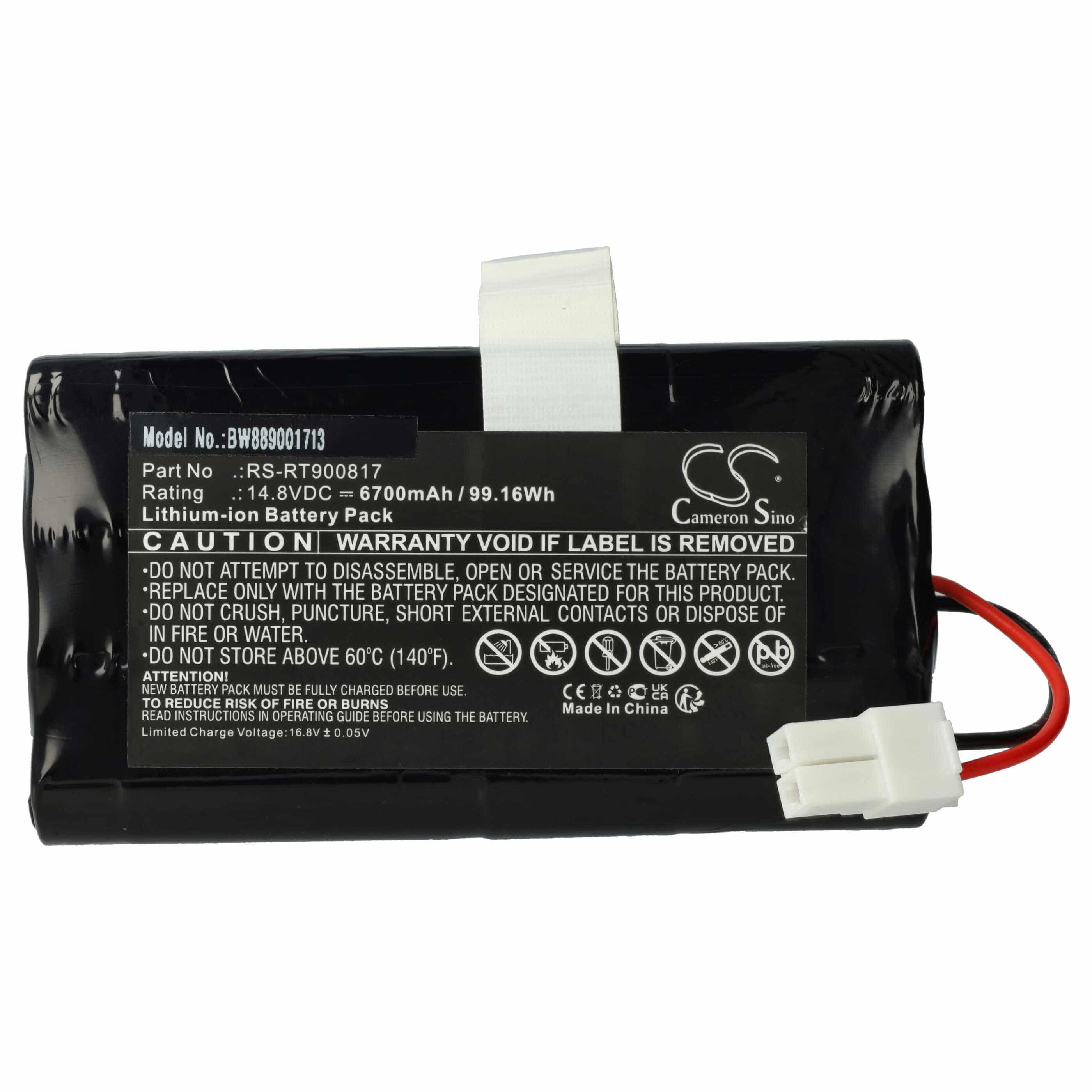 Battery replaces Rowenta RS-RT900817 for Rowenta 6700mAh, 14.8V, Li-Ion