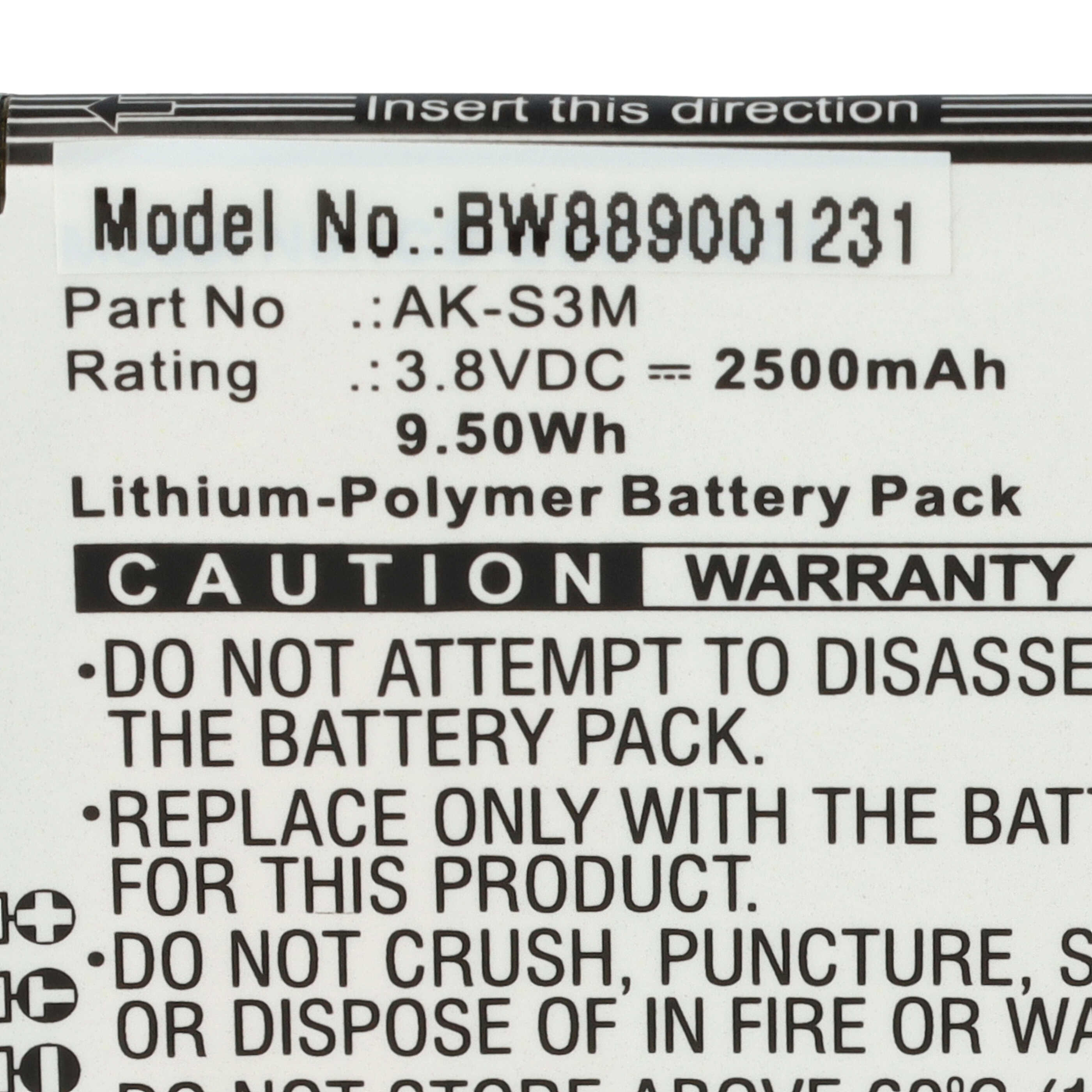 Batteria sostituisce Emporia AK-S3M per cellulare per anziani Emporia - 2500mAh 3,8V Li-Poly