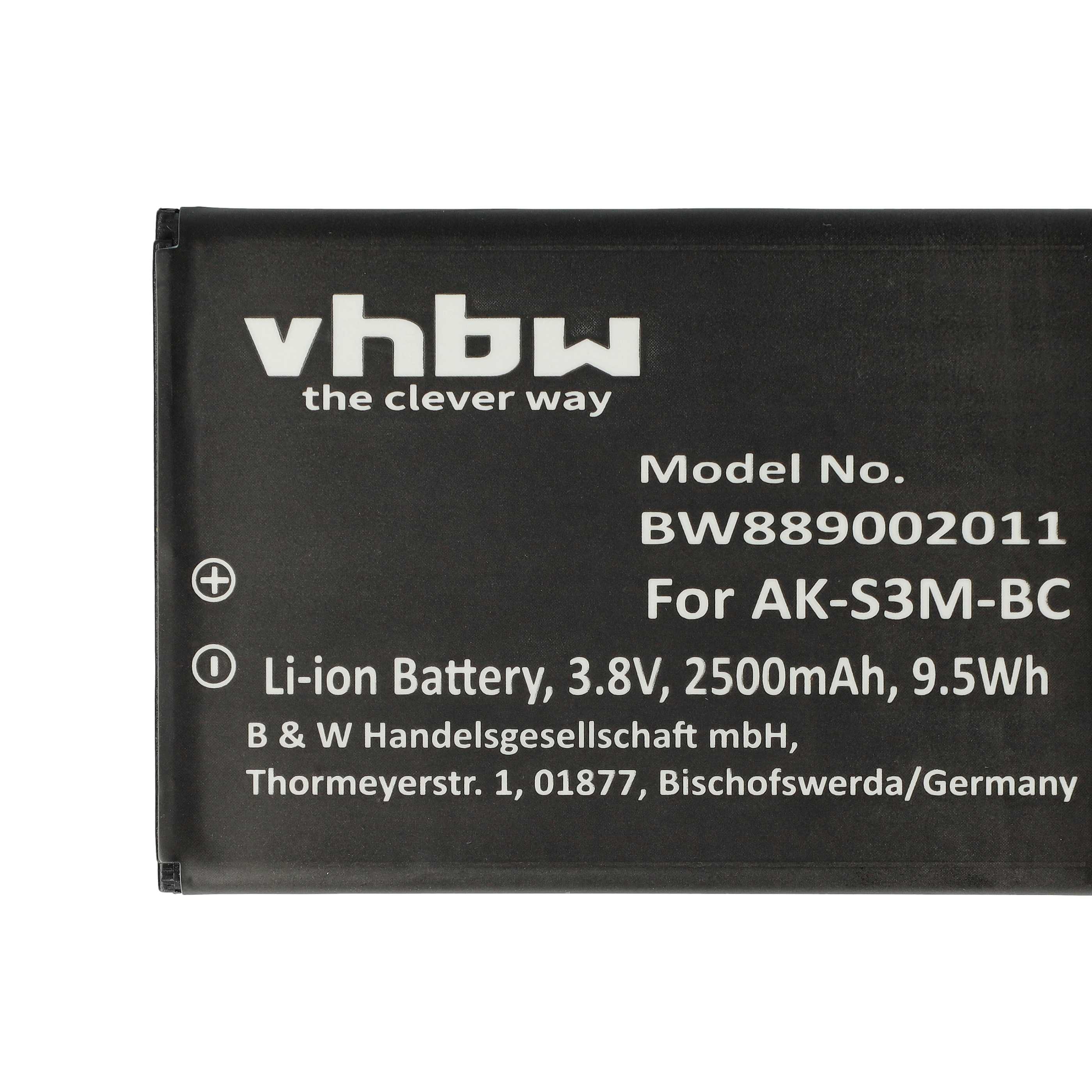 Senior Mobile Phone Battery Replacement for Emporia AK-S3M - 2500 mAh 3.8 V Li-polymer