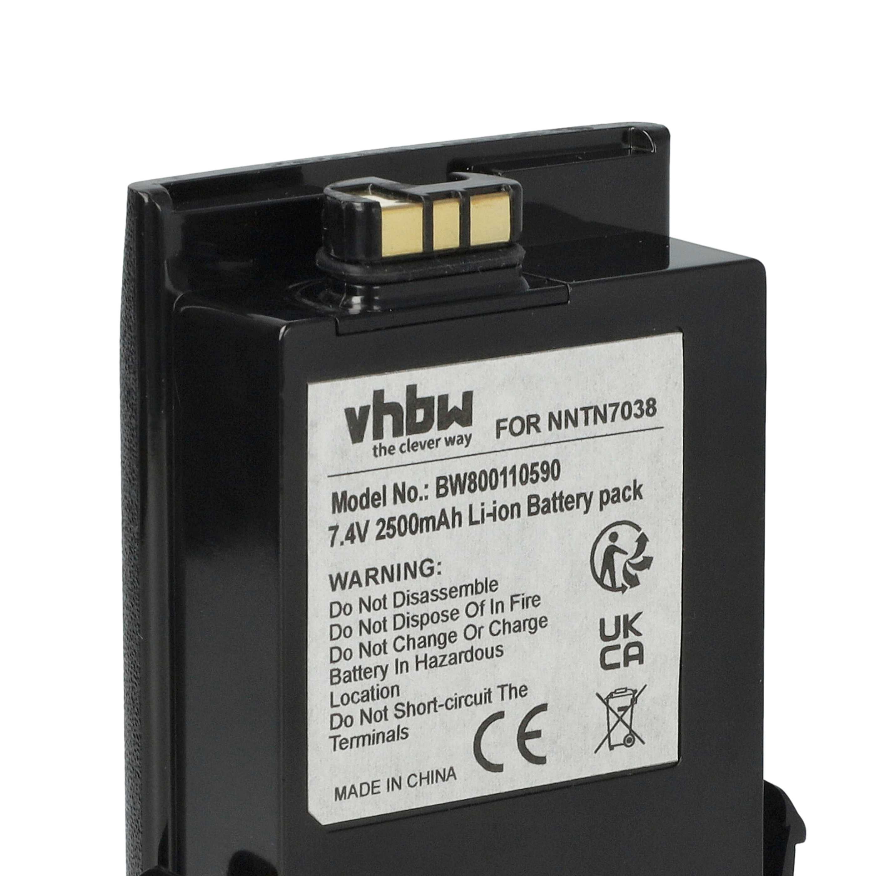 Radio 2x Battery replaces Motorola NNTN7034A, NNTN7034B, NNTN7038, NNTN7035A, NNTN7035 - 2500 mAh 7.4 V Li-Ion